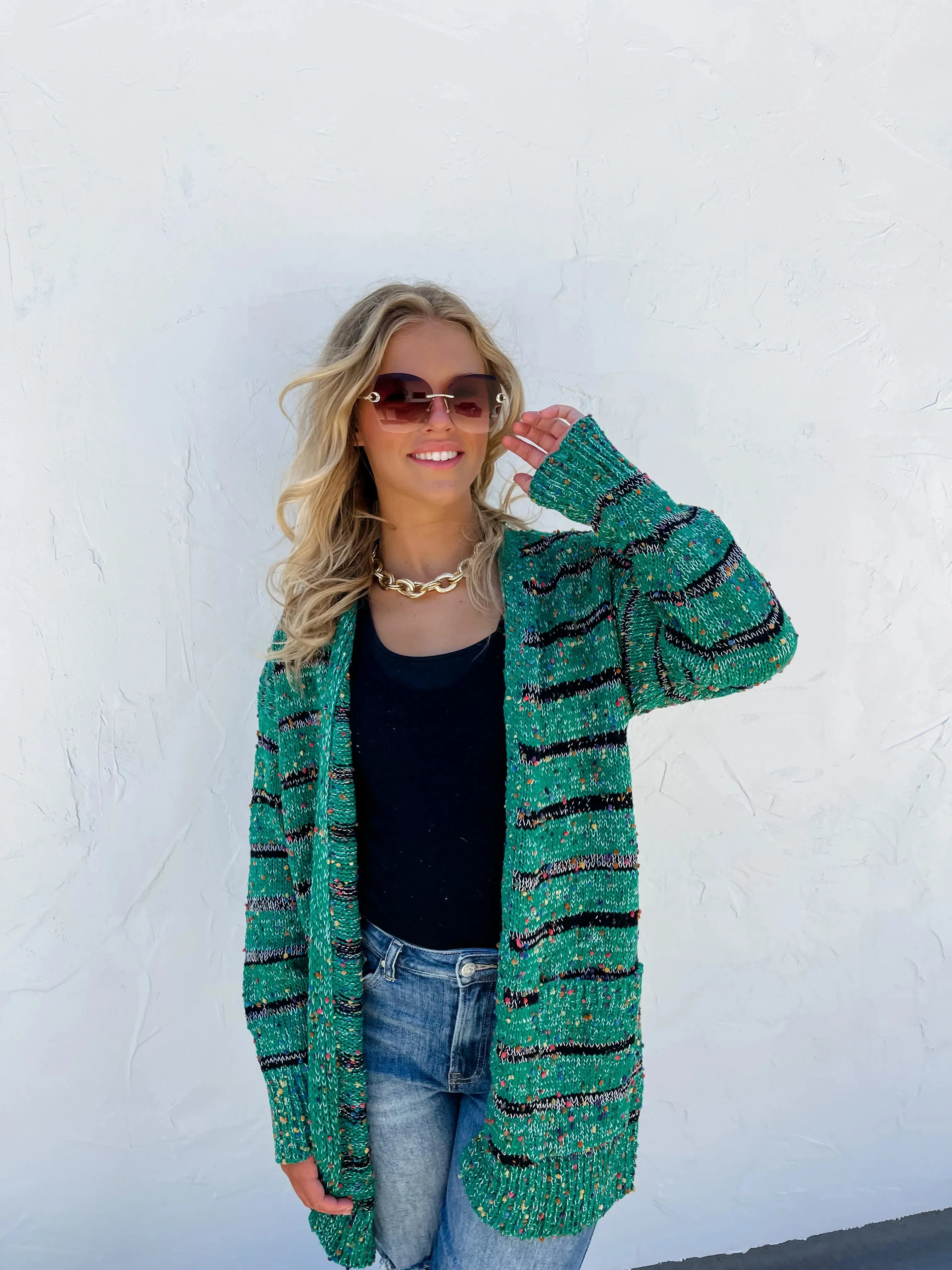 Hazel Blues® |  Stripe Miley Dot Cardigan In Assorted Colors