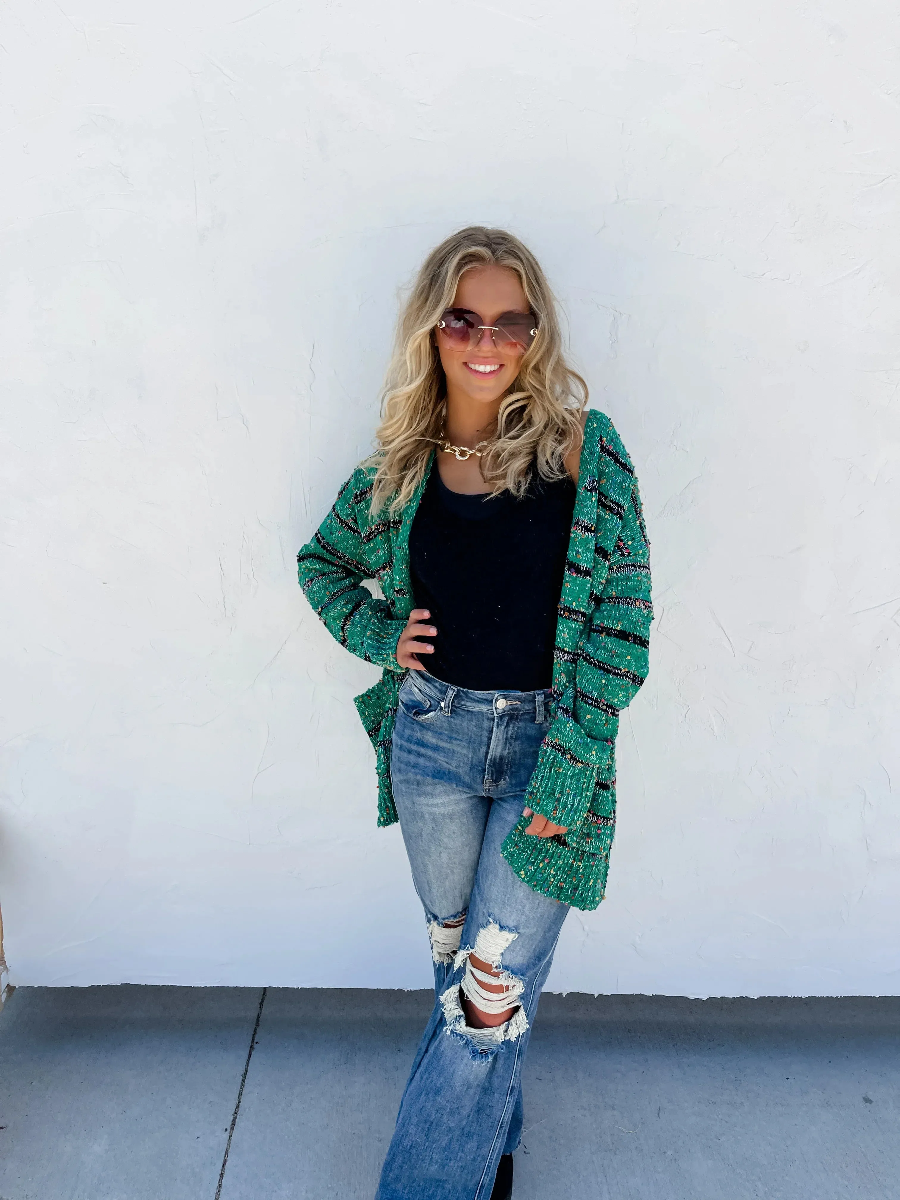 Hazel Blues® |  Stripe Miley Dot Cardigan In Assorted Colors