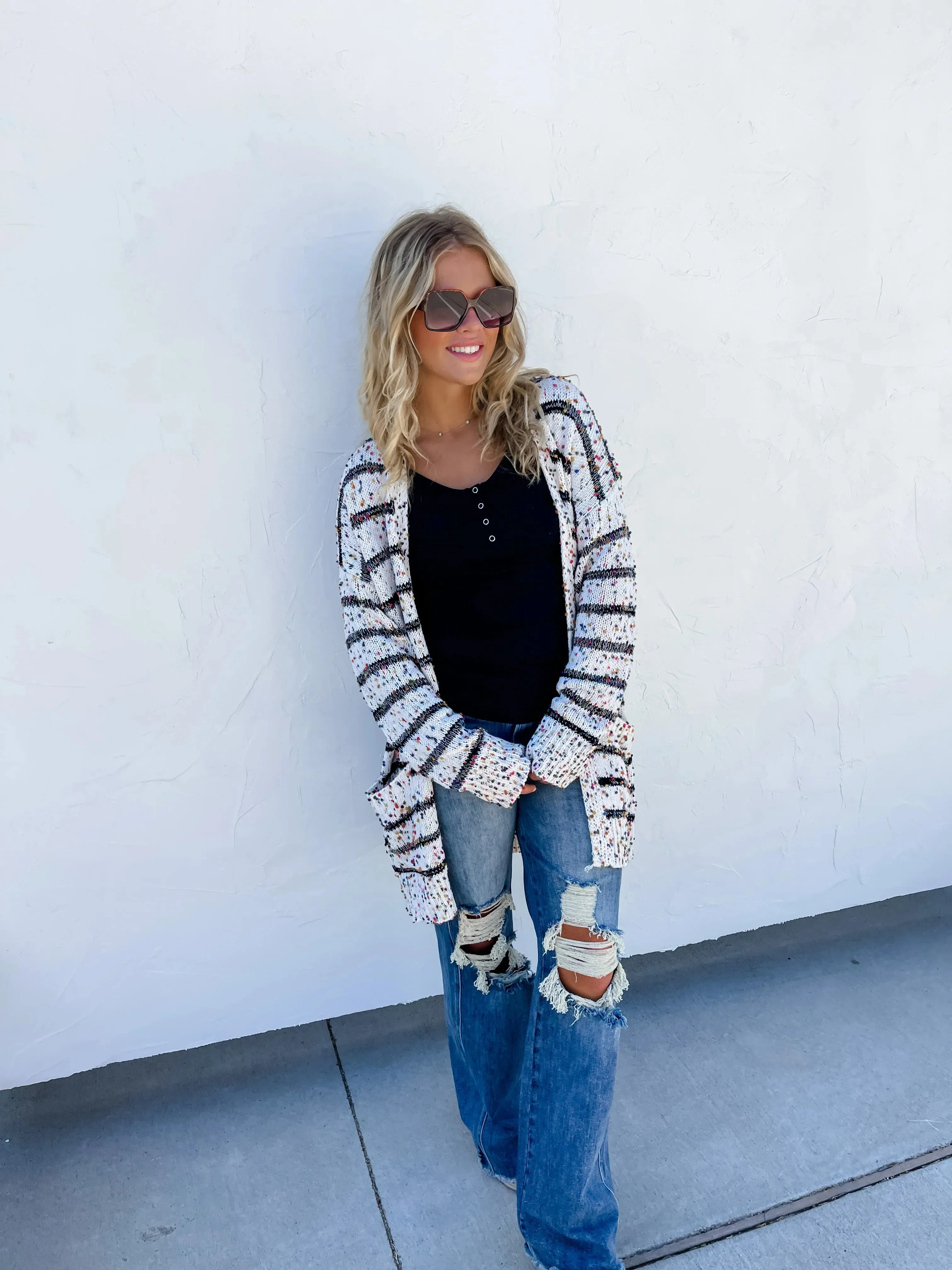 Hazel Blues® |  Stripe Miley Dot Cardigan In Assorted Colors
