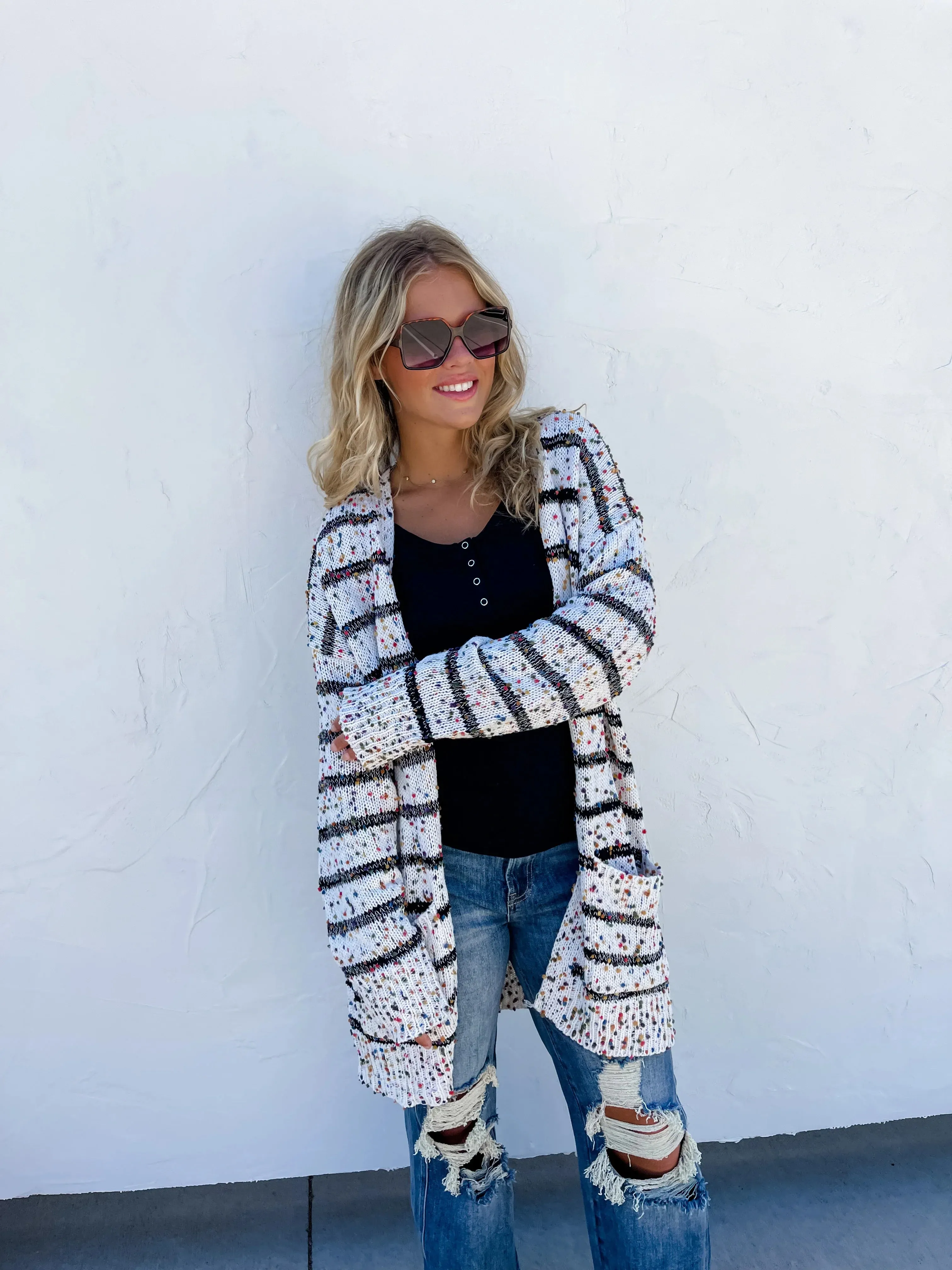 Hazel Blues® |  Stripe Miley Dot Cardigan In Assorted Colors