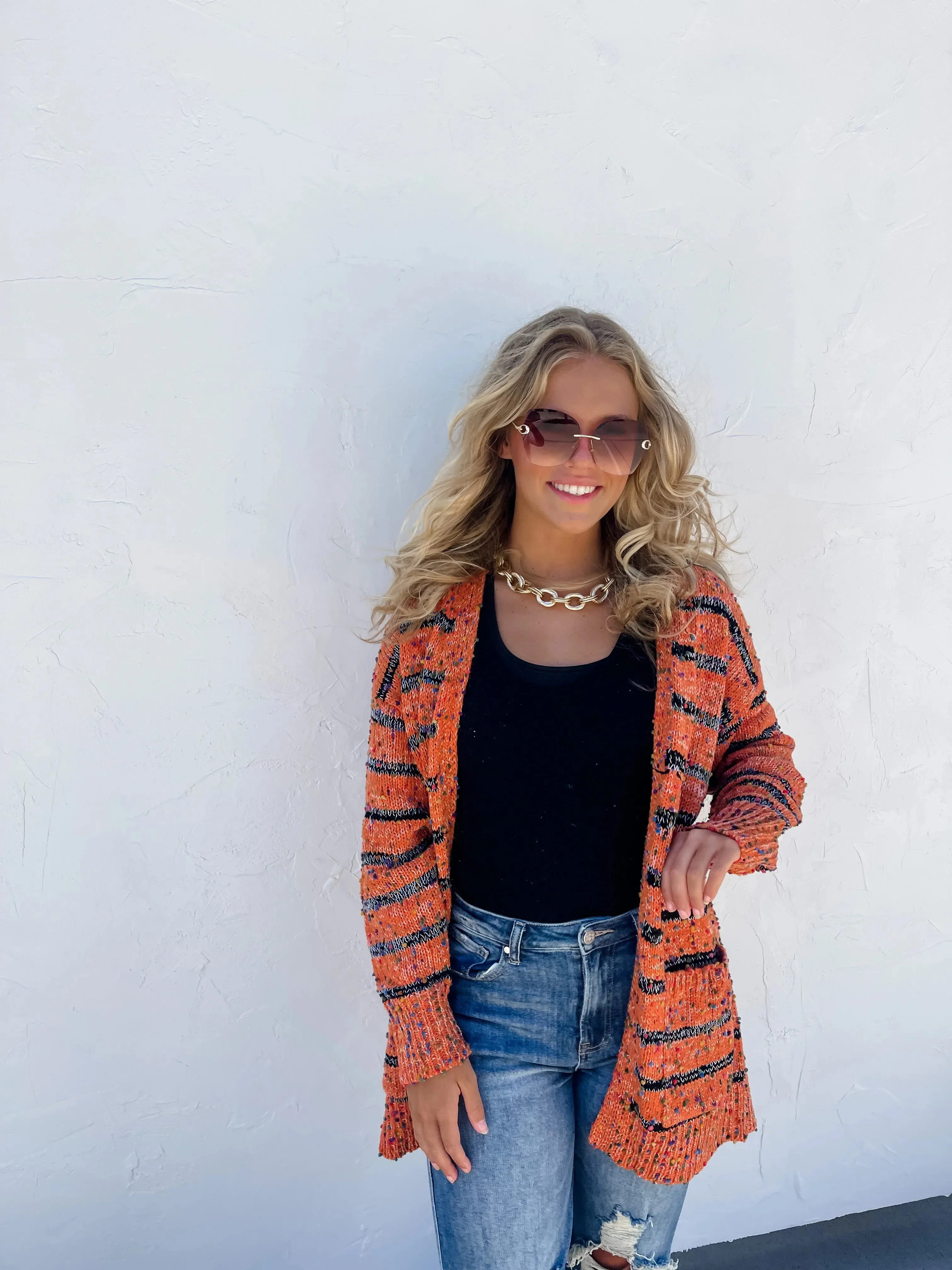 Hazel Blues® |  Stripe Miley Dot Cardigan In Assorted Colors