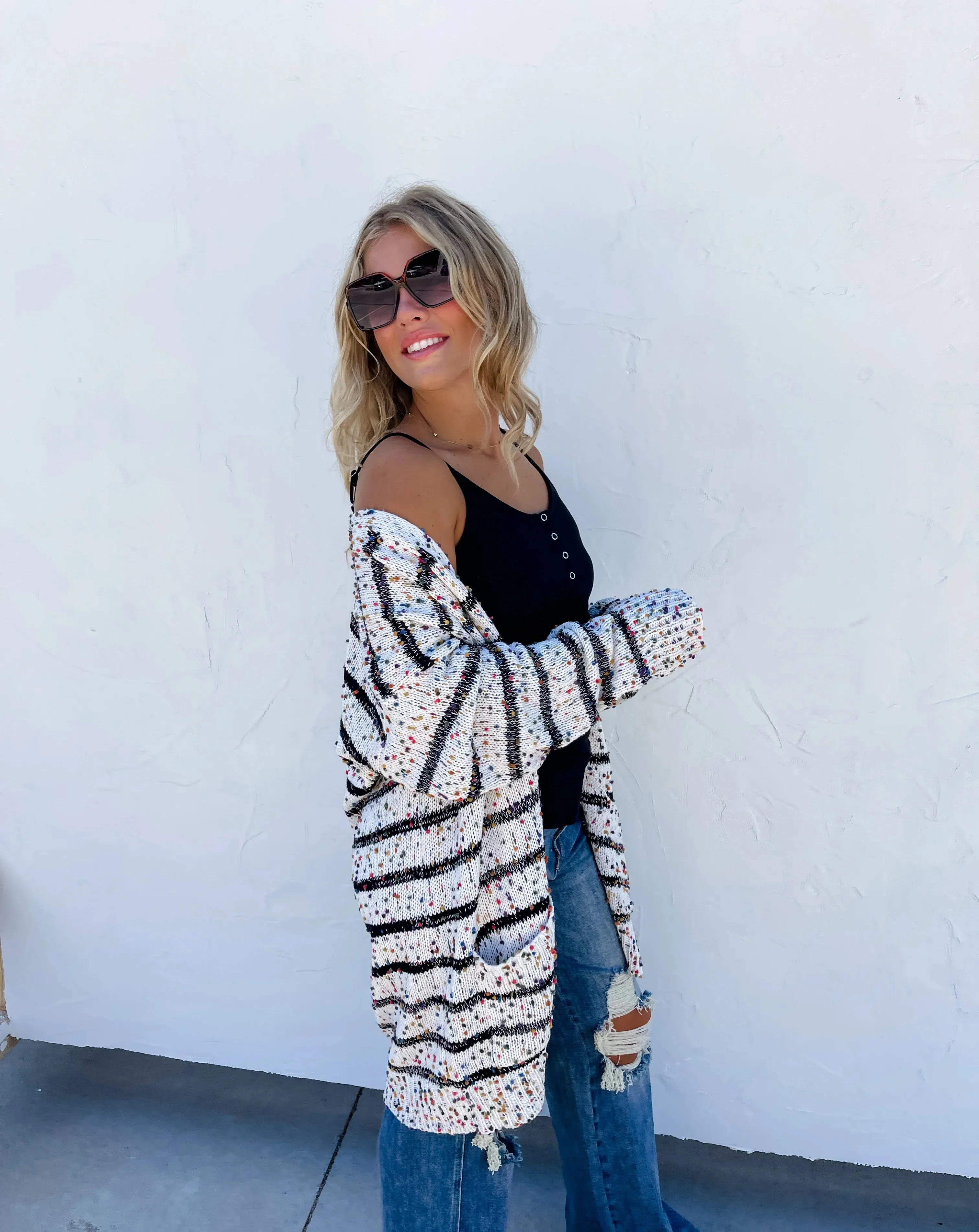 Hazel Blues® |  Stripe Miley Dot Cardigan In Assorted Colors