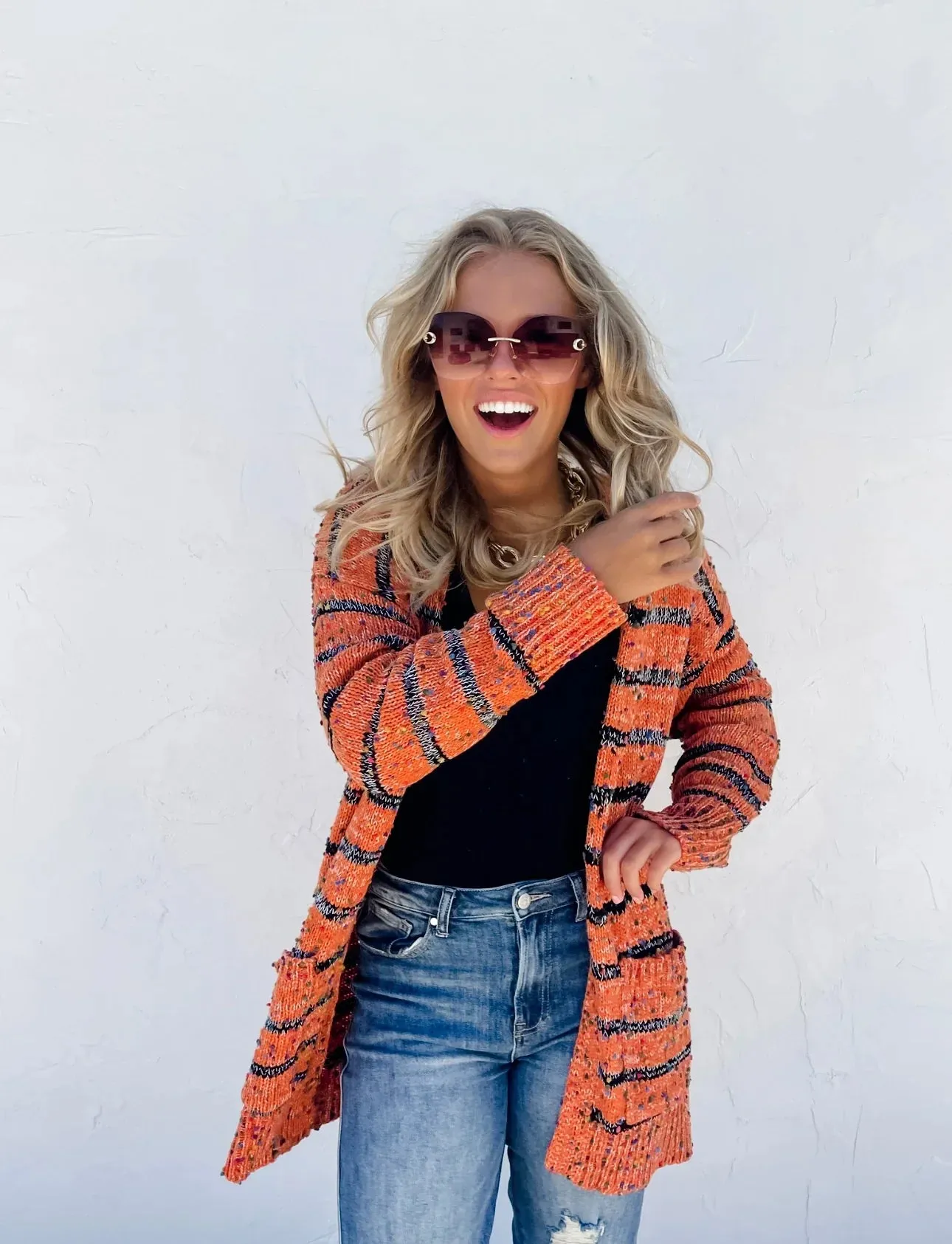 Hazel Blues® |  Stripe Miley Dot Cardigan In Assorted Colors