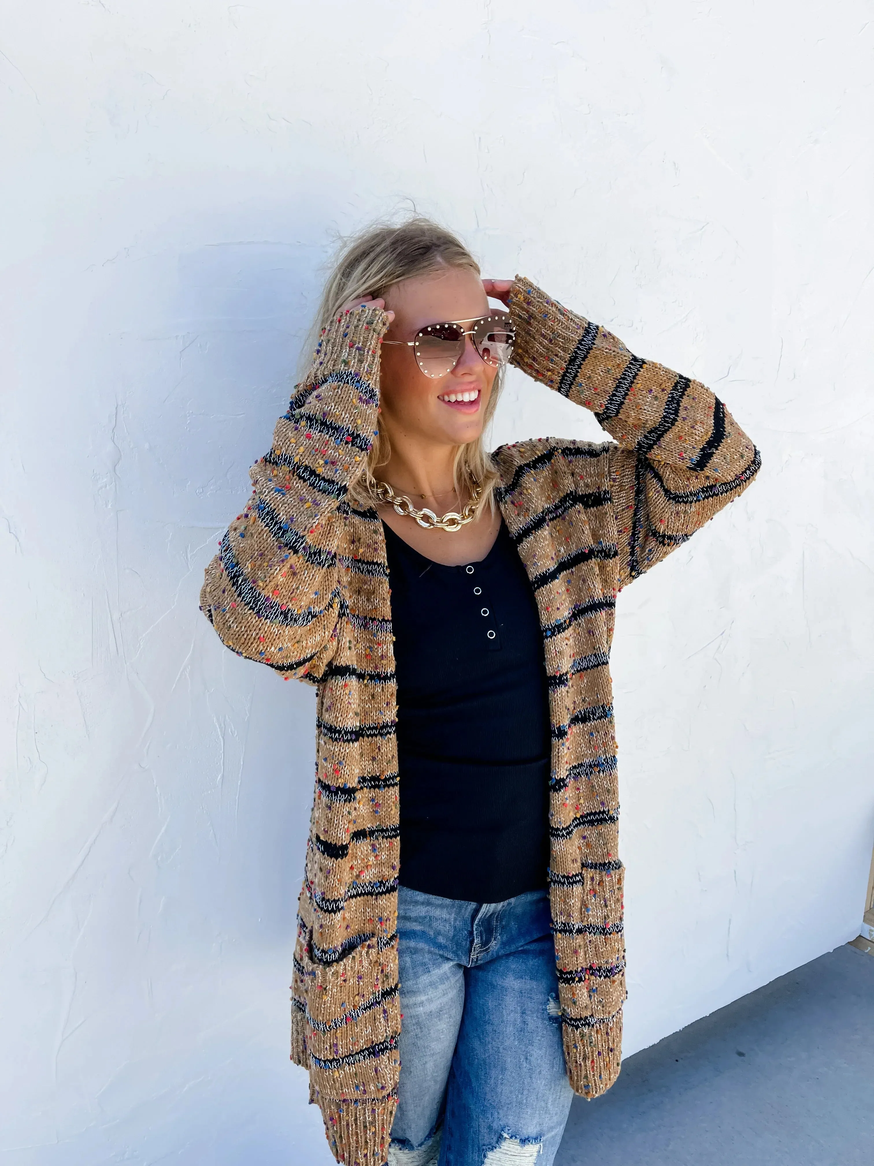 Hazel Blues® |  Stripe Miley Dot Cardigan In Assorted Colors