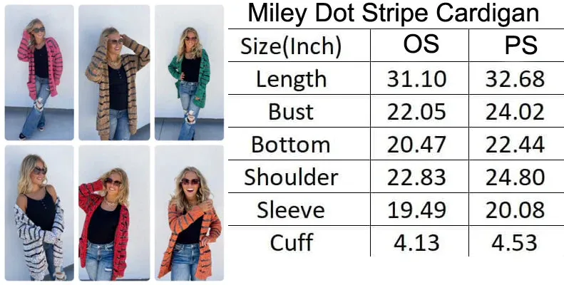 Hazel Blues® |  Stripe Miley Dot Cardigan In Assorted Colors
