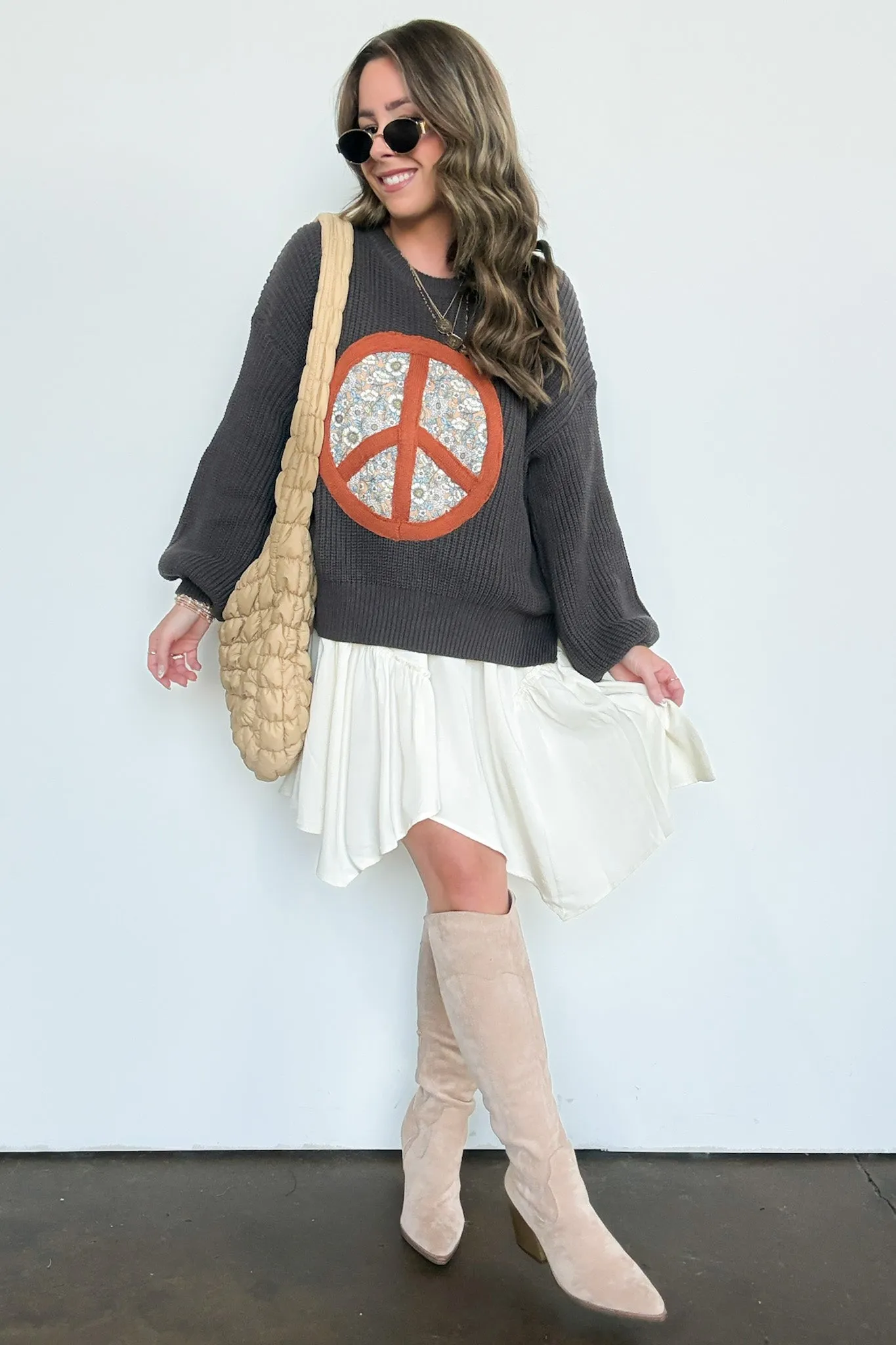 Hippie Era Patch Peace Sweater