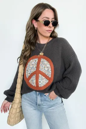 Hippie Era Patch Peace Sweater