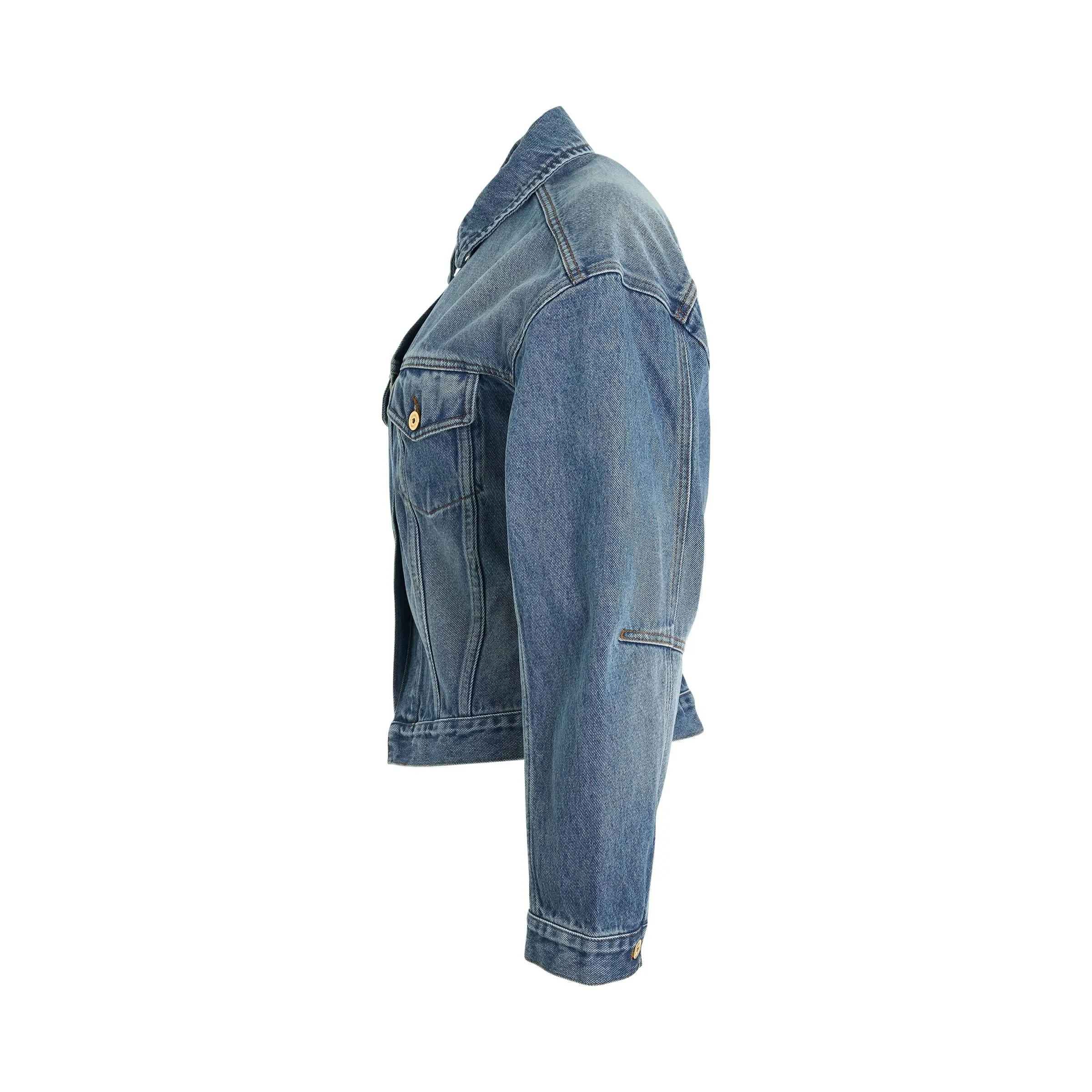 La Vest Denimes Jacket in Blue/Tabac