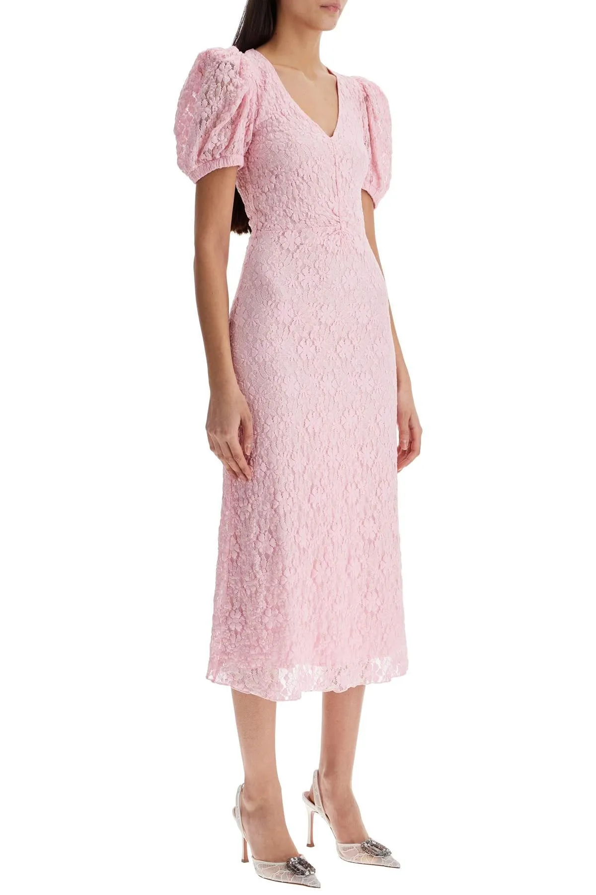 Lace Puff-Sleeve Dress