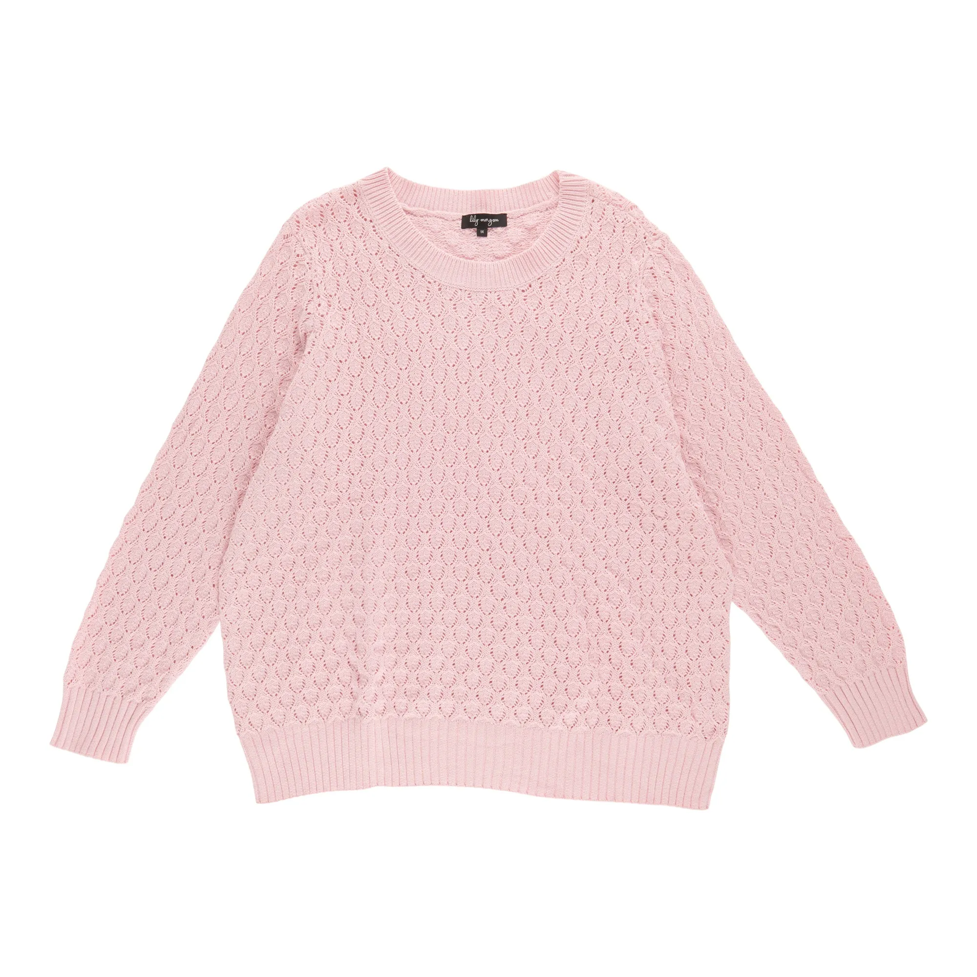 lily morgan Women's Plus Crew Neck Stitch Sweater
