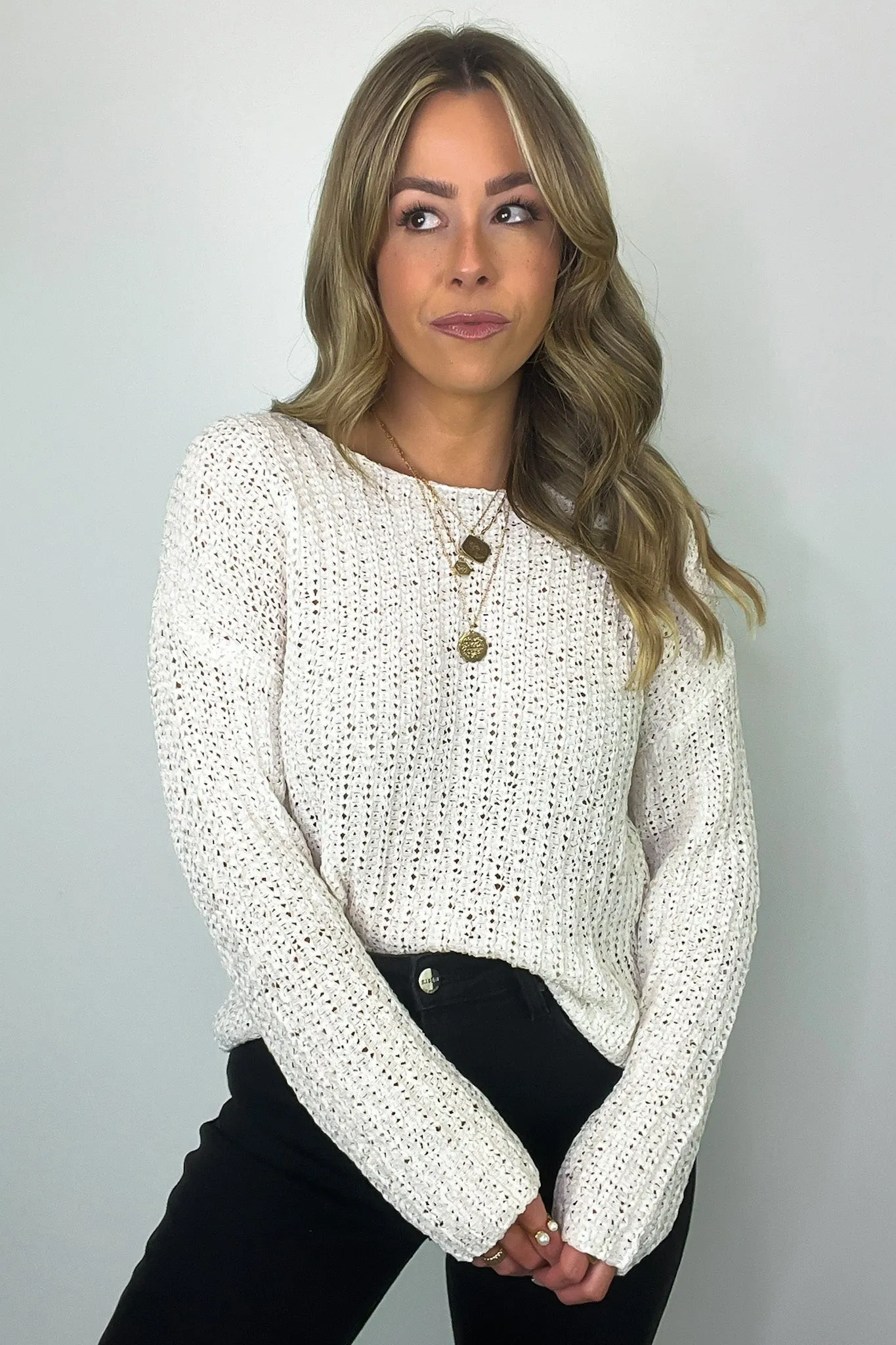 Luci Button Detail Knit Sweater - FINAL SALE