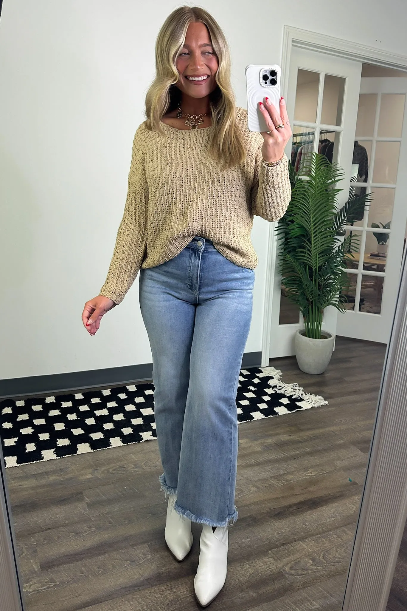 Luci Button Detail Knit Sweater - FINAL SALE