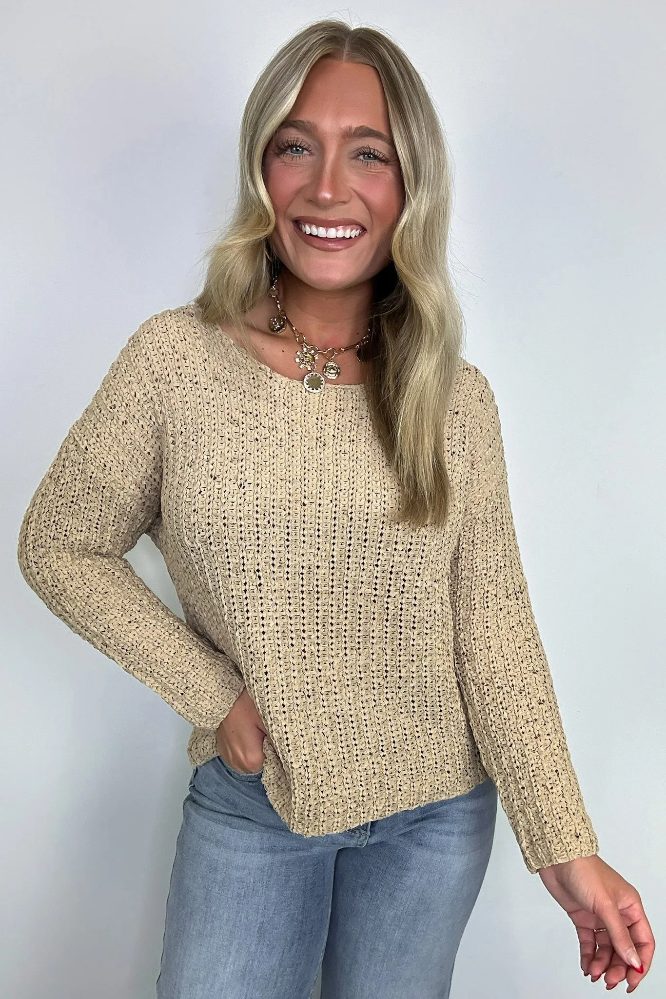 Luci Button Detail Knit Sweater - FINAL SALE