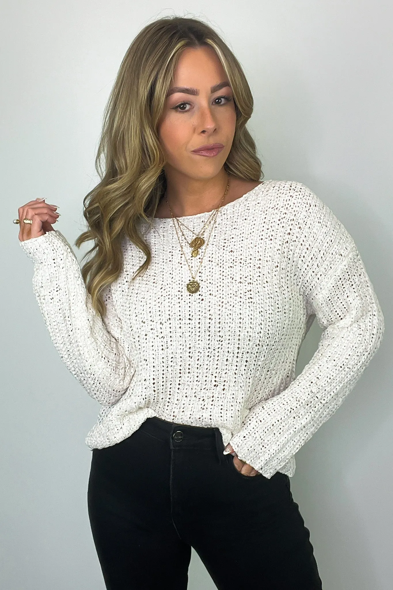Luci Button Detail Knit Sweater - FINAL SALE