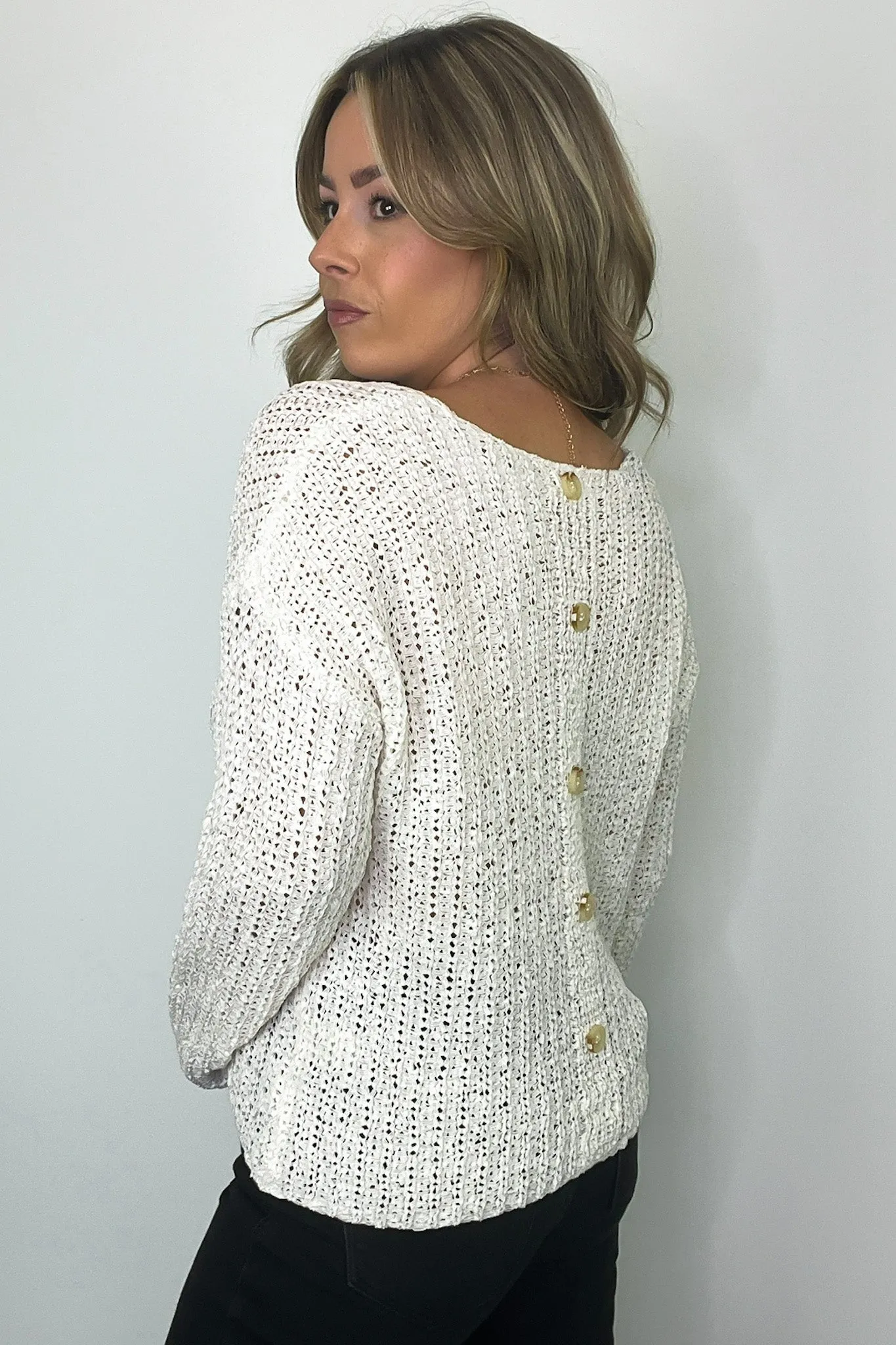 Luci Button Detail Knit Sweater - FINAL SALE