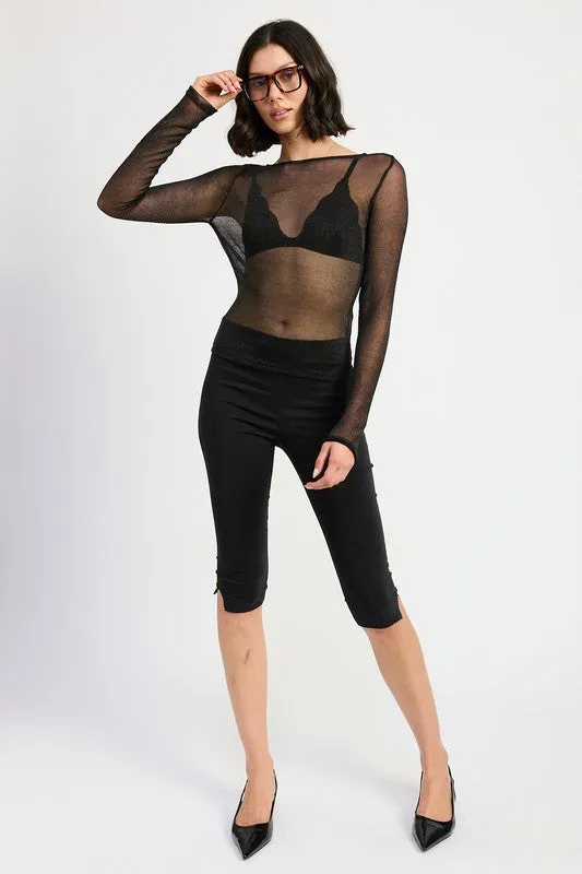 Lucille Boat Neck Sheer Top