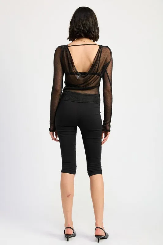 Lucille Boat Neck Sheer Top