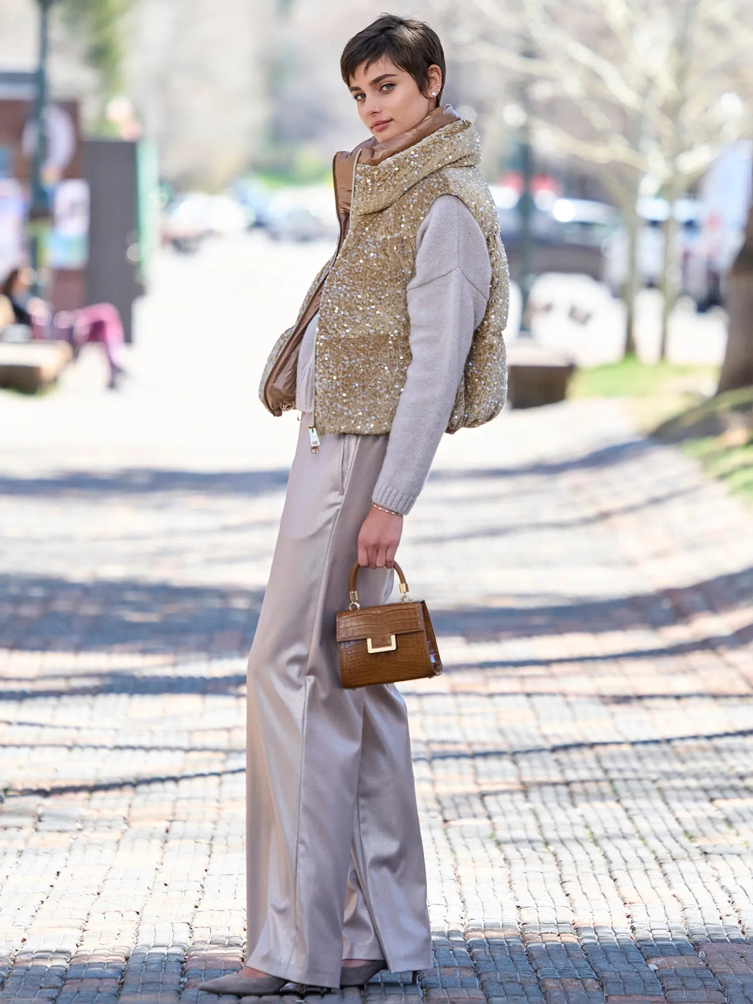 Metallic Track Pant