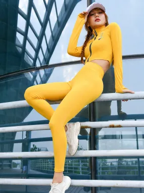 MIP EMBROIDERED LEGGINGS IN YELLOW