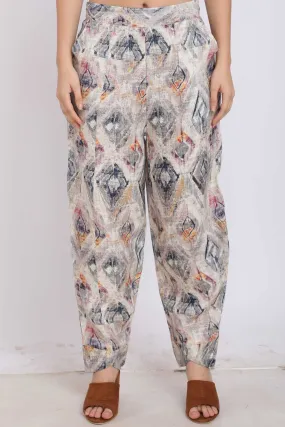 Mosaic Printed Pleated Pants