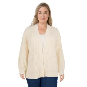 mySTYLE Women's Plus Textured Cardigan