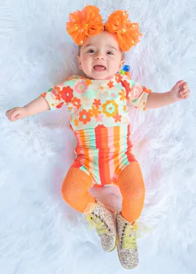 Orange Rhinestone Leggings