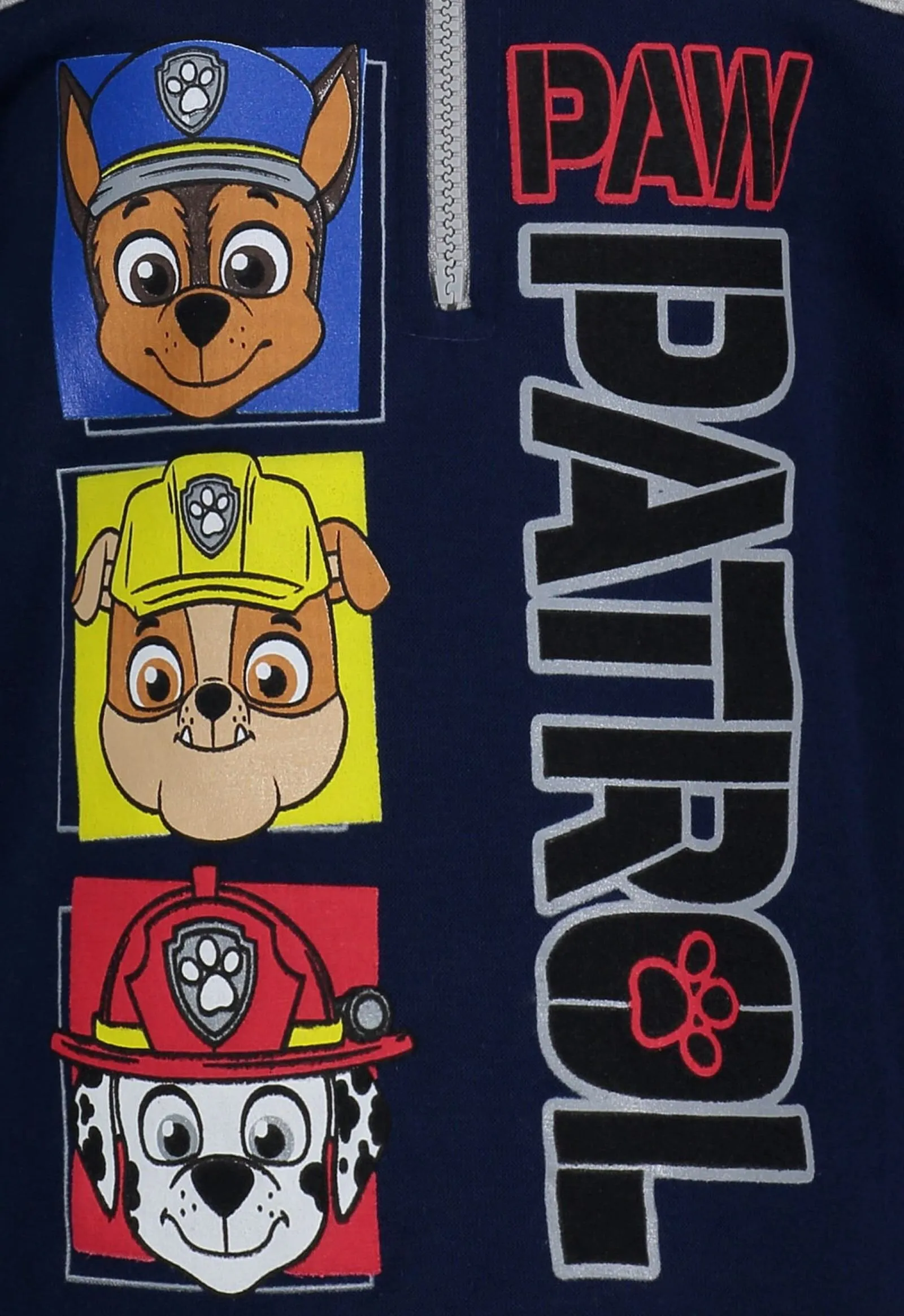 Paw Patrol Chase Marshall Rubble Big Boys Fleece Half Zip Hoodie Navy 8