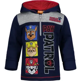 Paw Patrol Chase Marshall Rubble Big Boys Fleece Half Zip Hoodie Navy 8