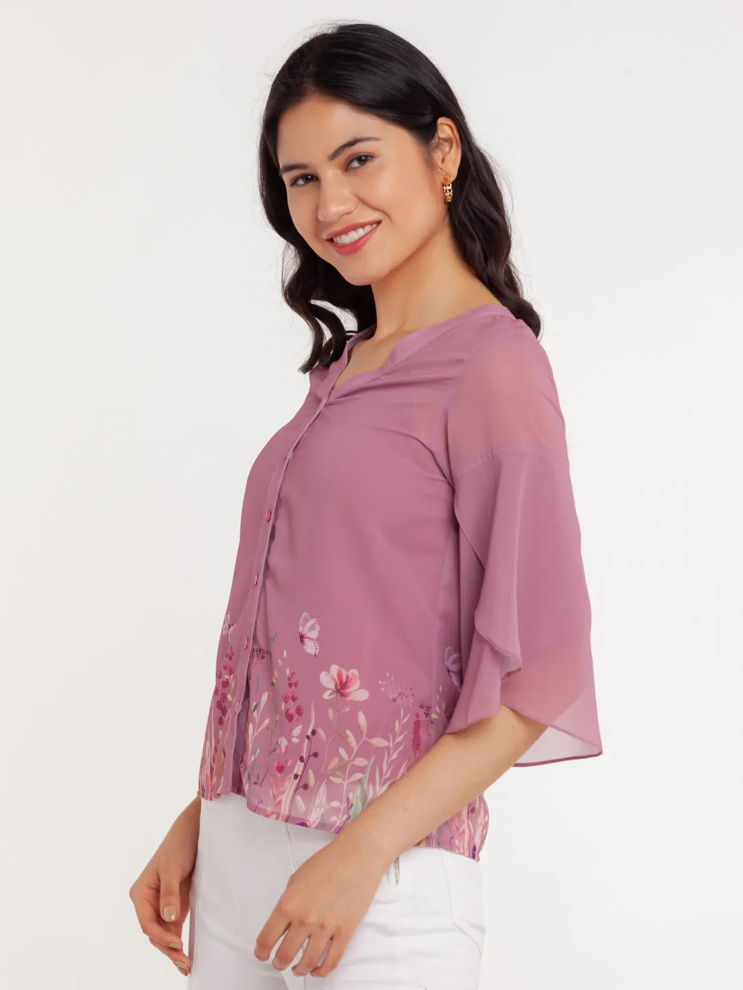 Printed Polyester Top
