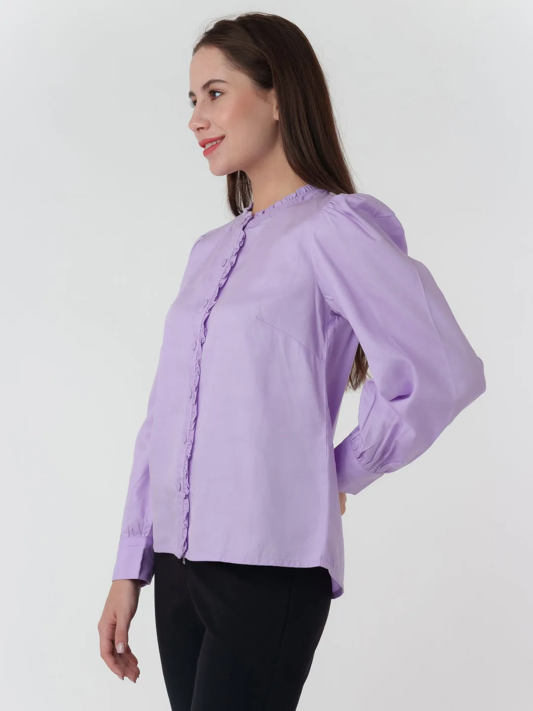 Purple Solid Regular Top