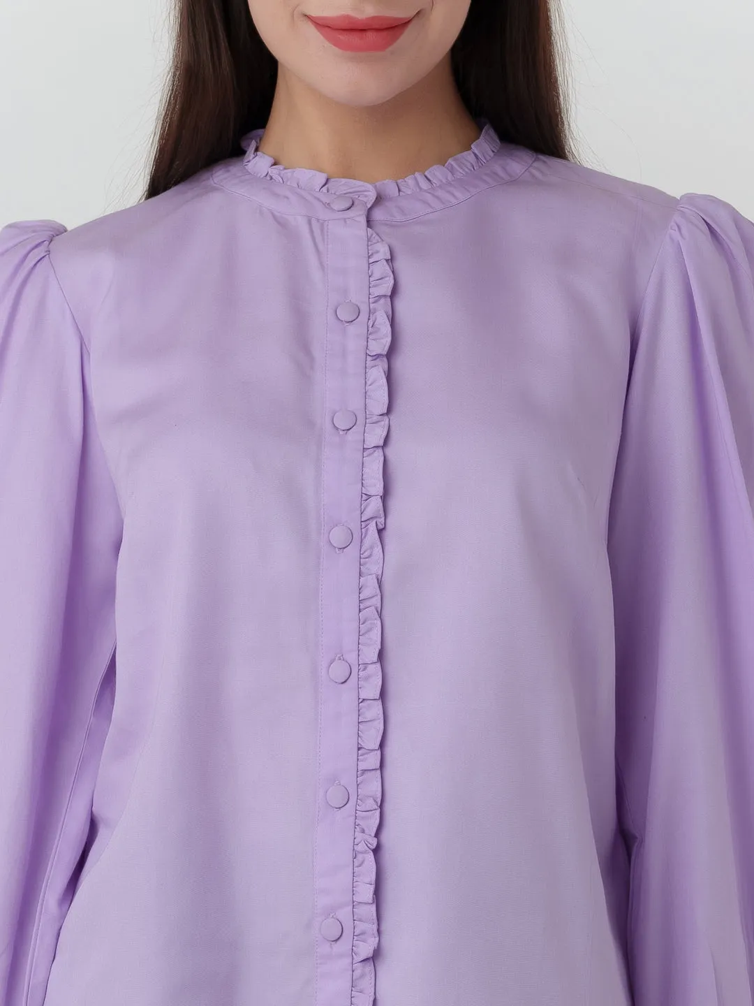 Purple Solid Regular Top