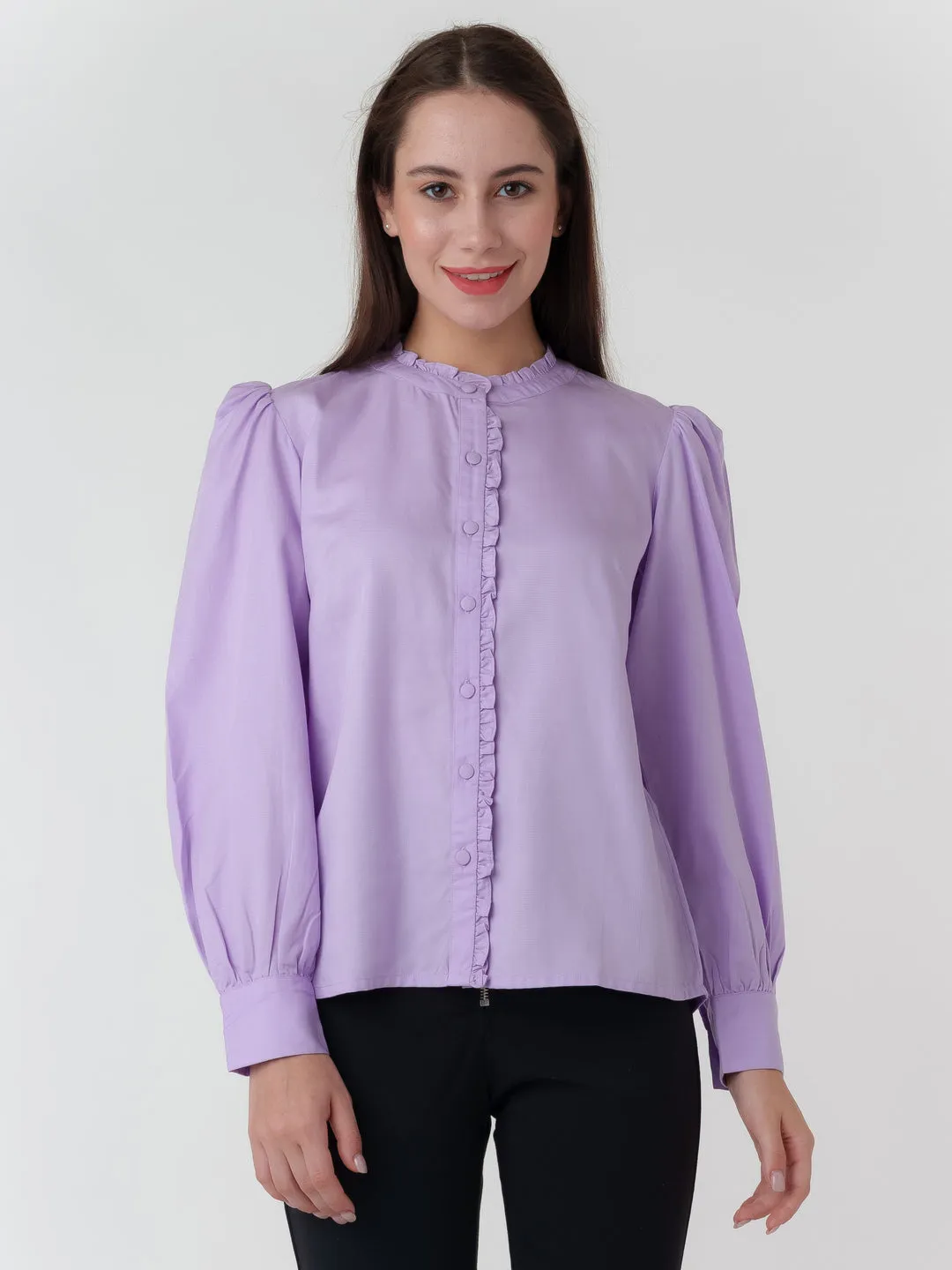 Purple Solid Regular Top
