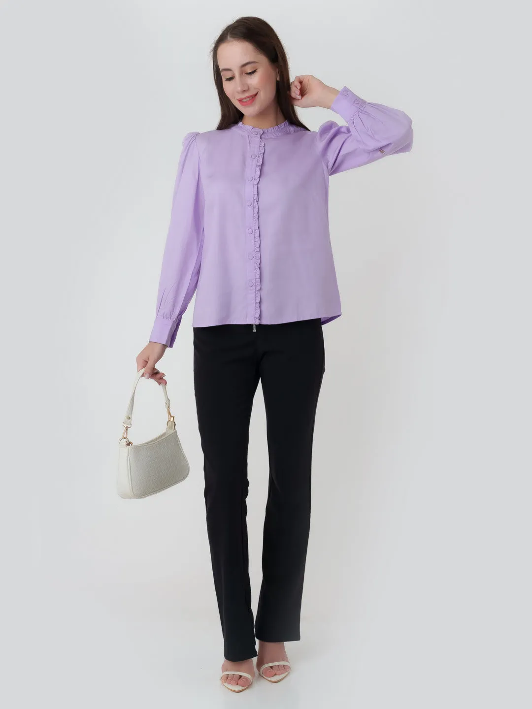 Purple Solid Regular Top