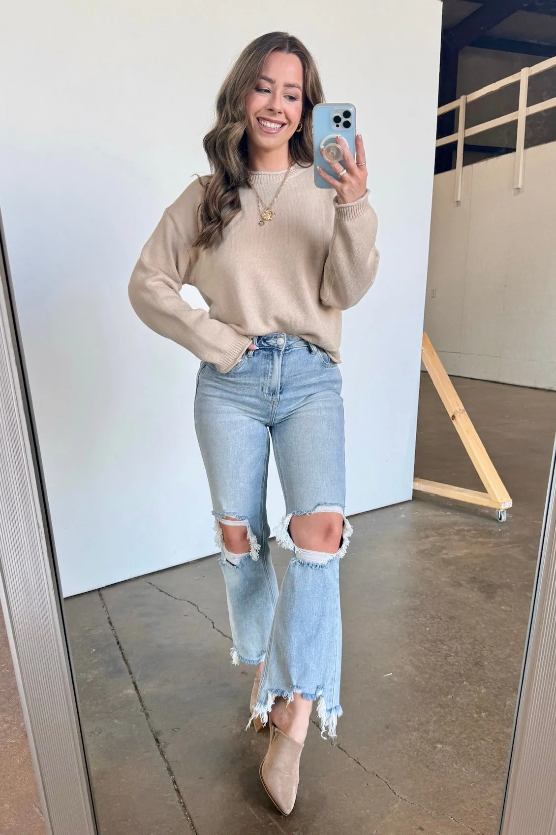 Rebecca Lace Up Back Sweater