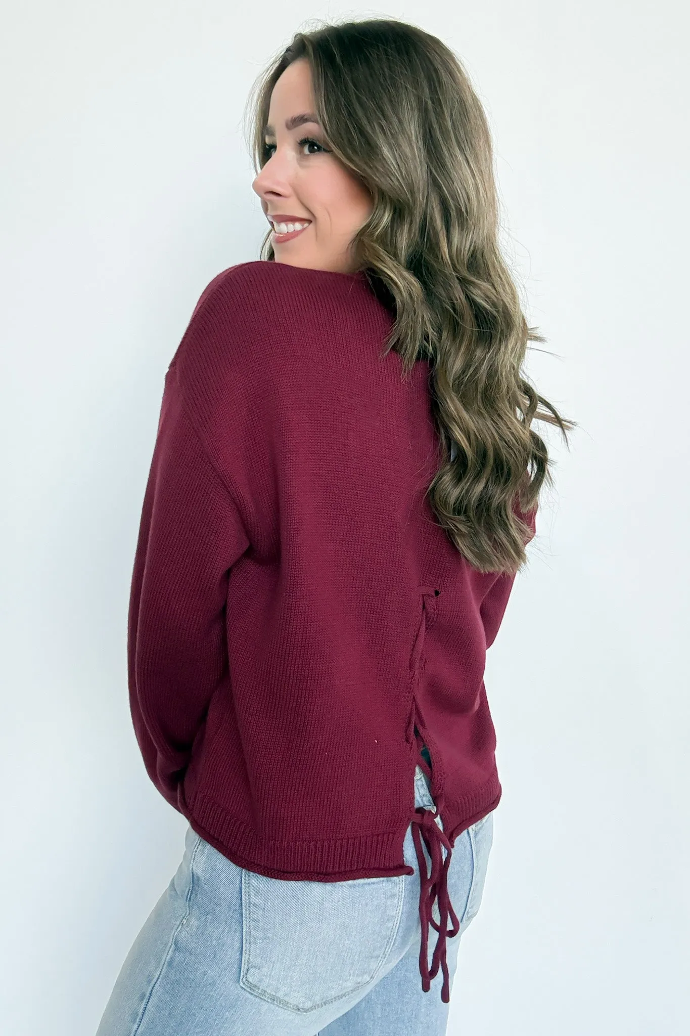 Rebecca Lace Up Back Sweater