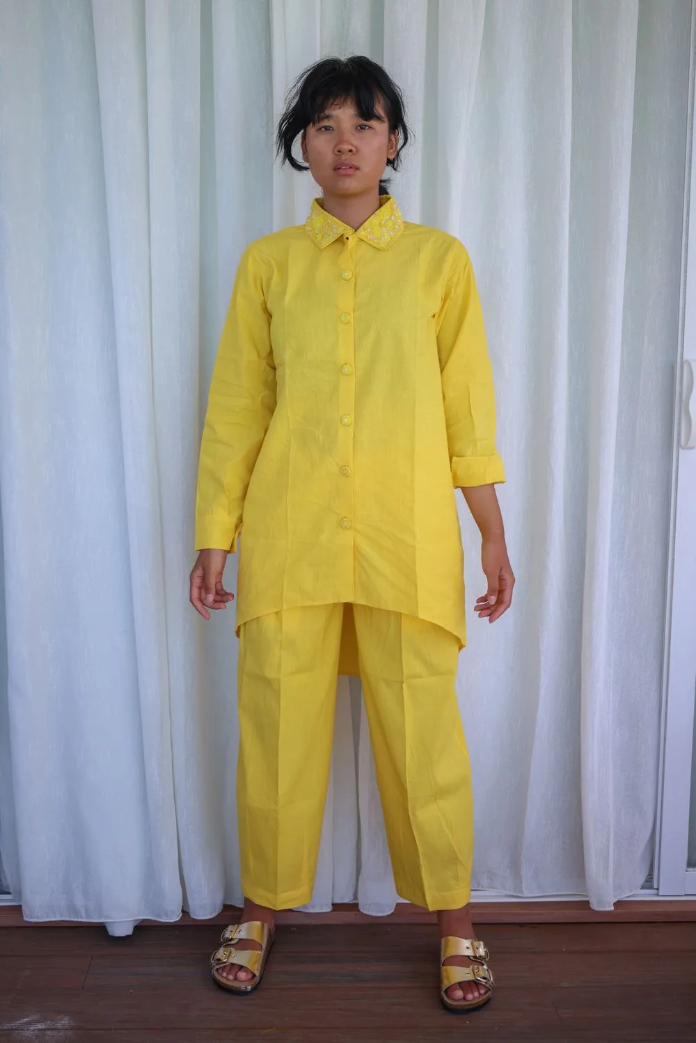 Recycled Yellow Cotton Pants