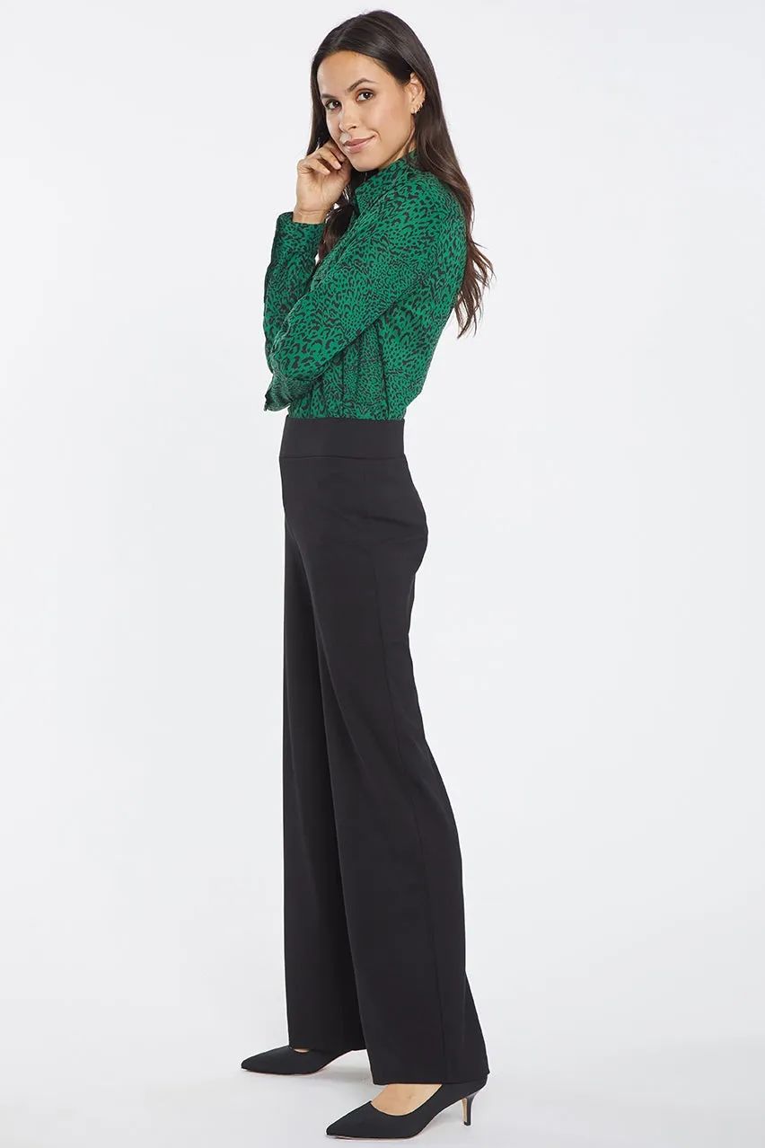 Relaxed Leg Pull-On Trouser Black Ponte Knit | Black
