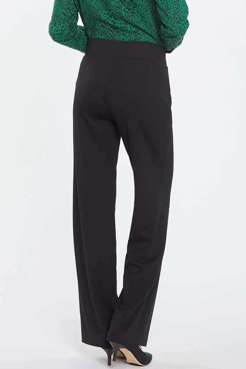 Relaxed Leg Pull-On Trouser Black Ponte Knit | Black