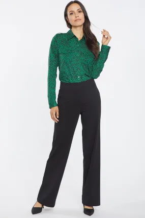 Relaxed Leg Pull-On Trouser Black Ponte Knit | Black
