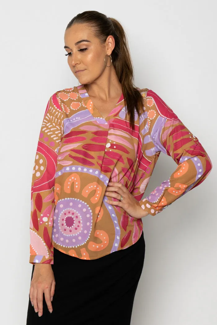 Safety V Neck Women's Long Sleeve Blouse
