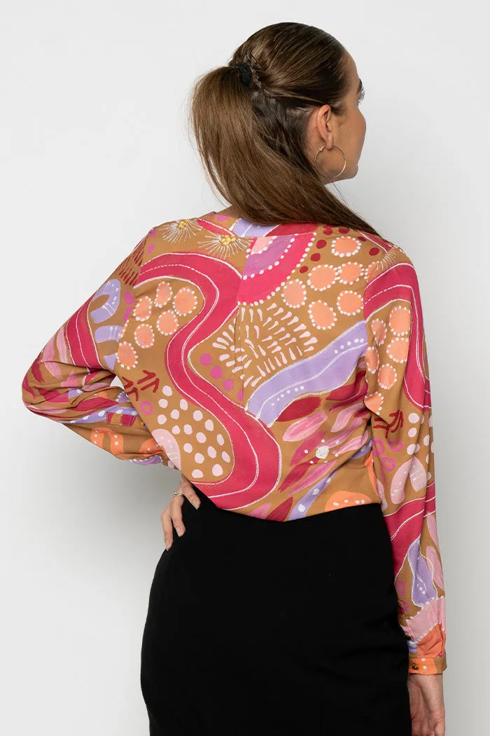 Safety V Neck Women's Long Sleeve Blouse