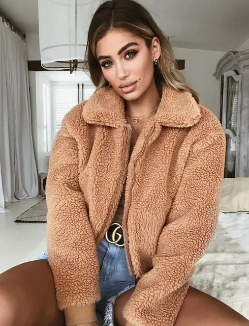 Soft Furry Fashion Women's Coat