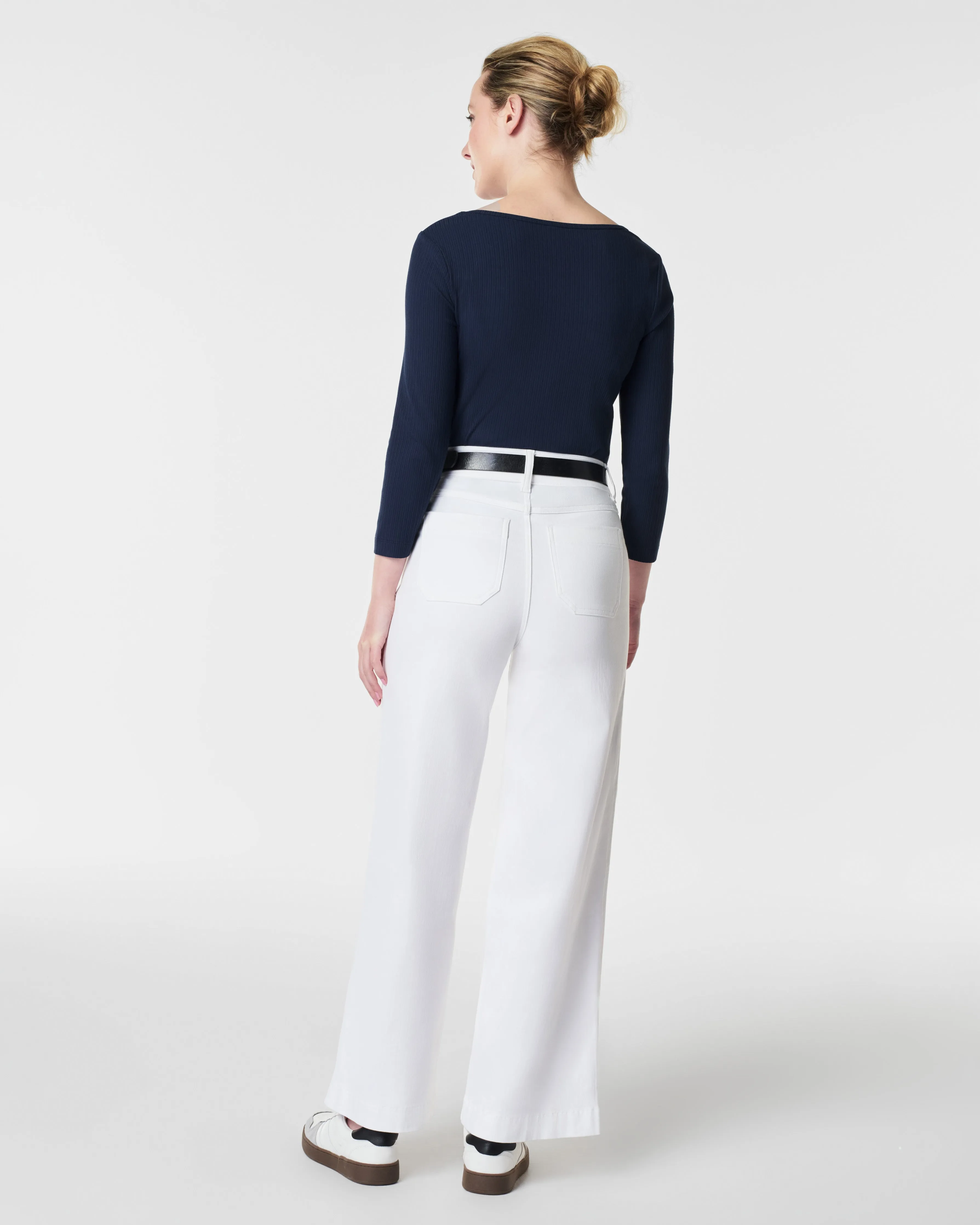 Stretch Rib Long-Sleeve Top