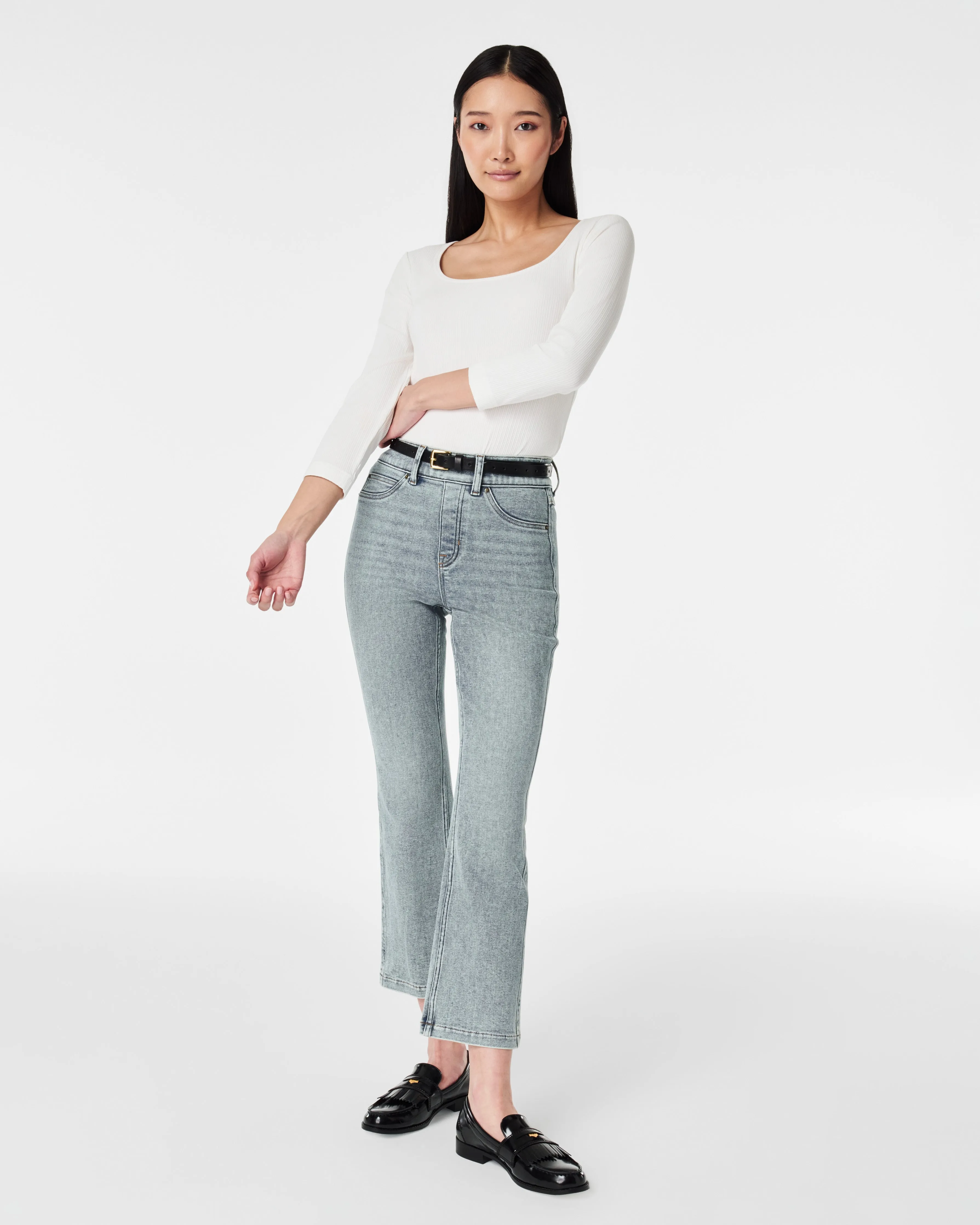 Stretch Rib Long-Sleeve Top
