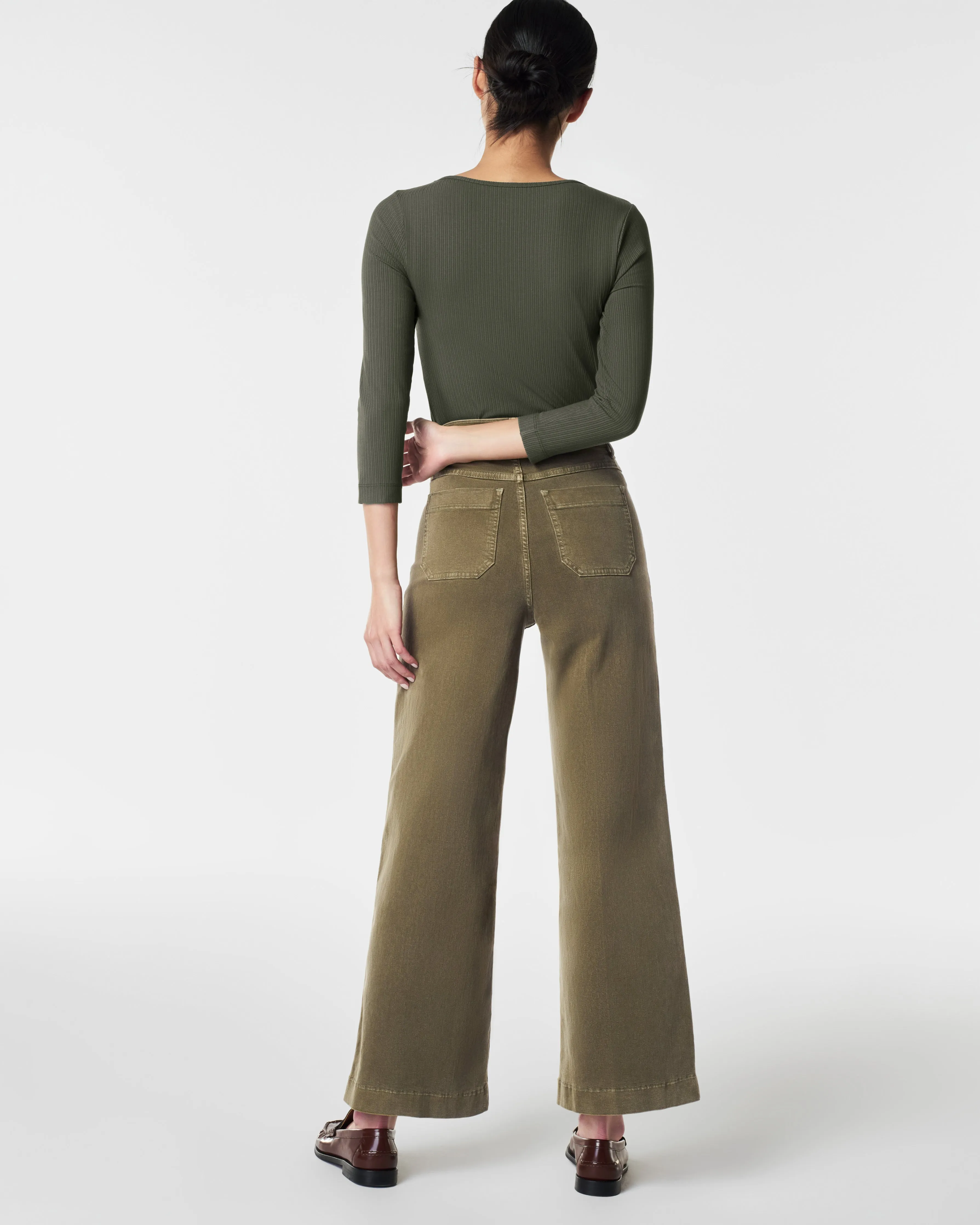 Stretch Rib Long-Sleeve Top