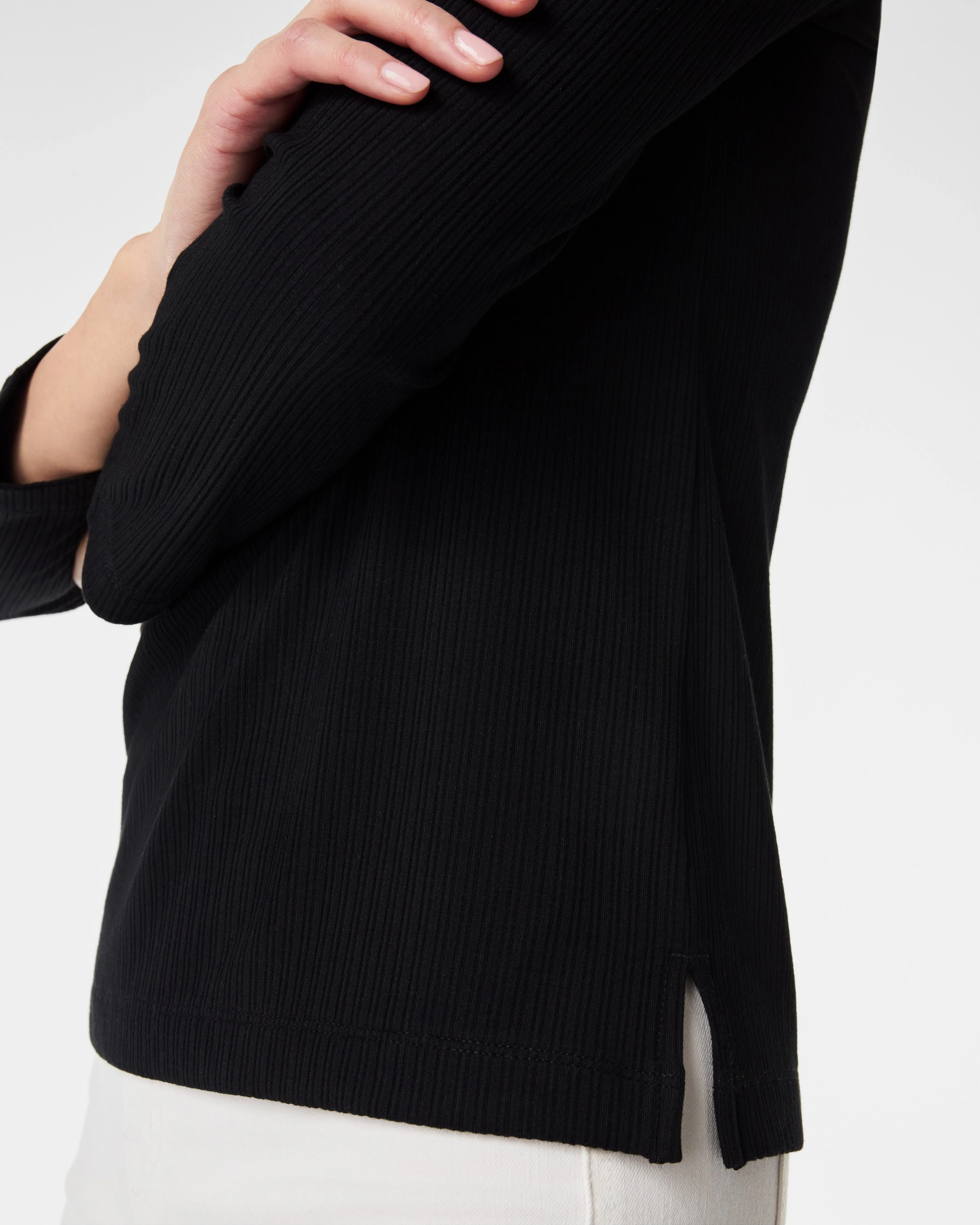 Stretch Rib Long-Sleeve Top
