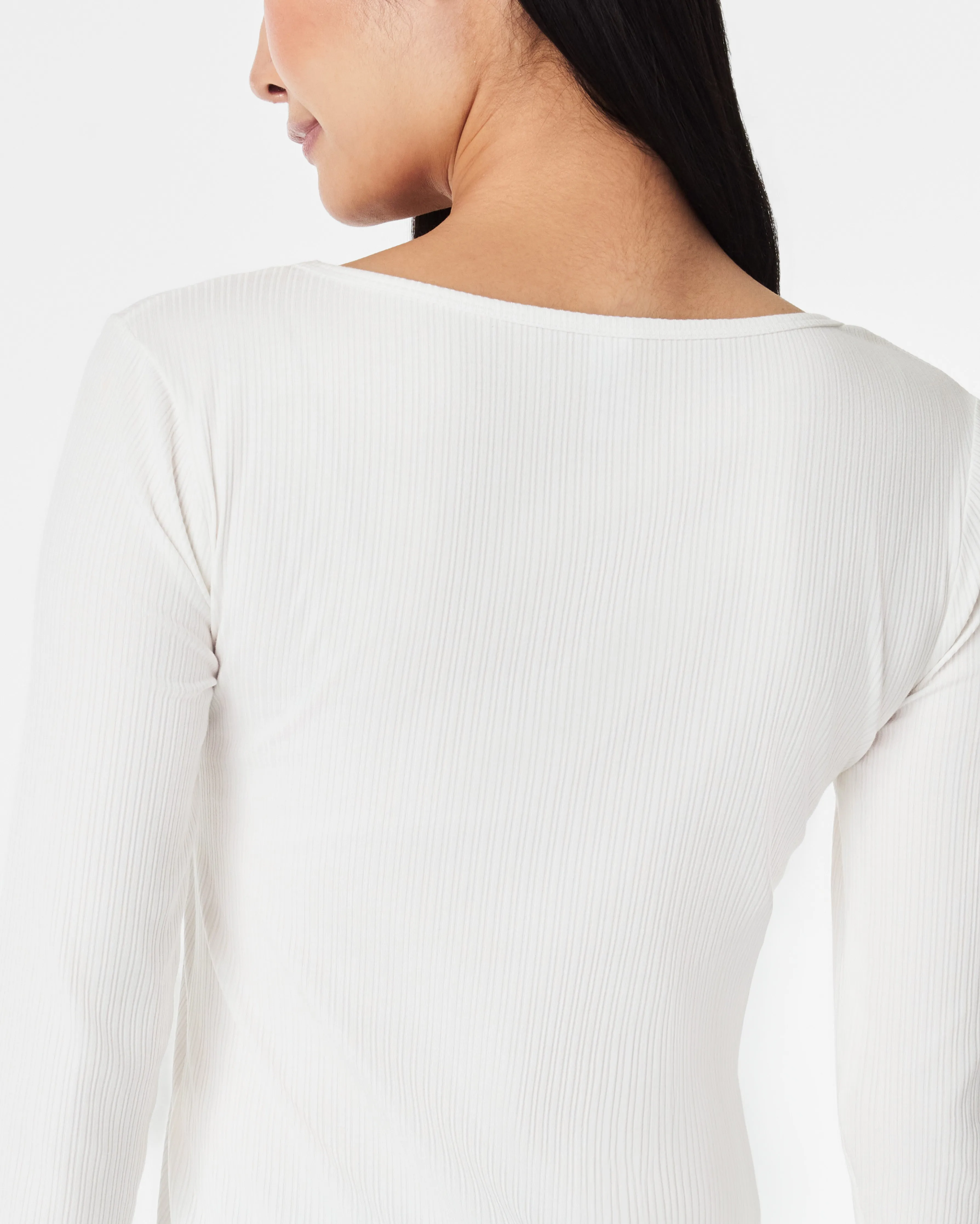 Stretch Rib Long-Sleeve Top