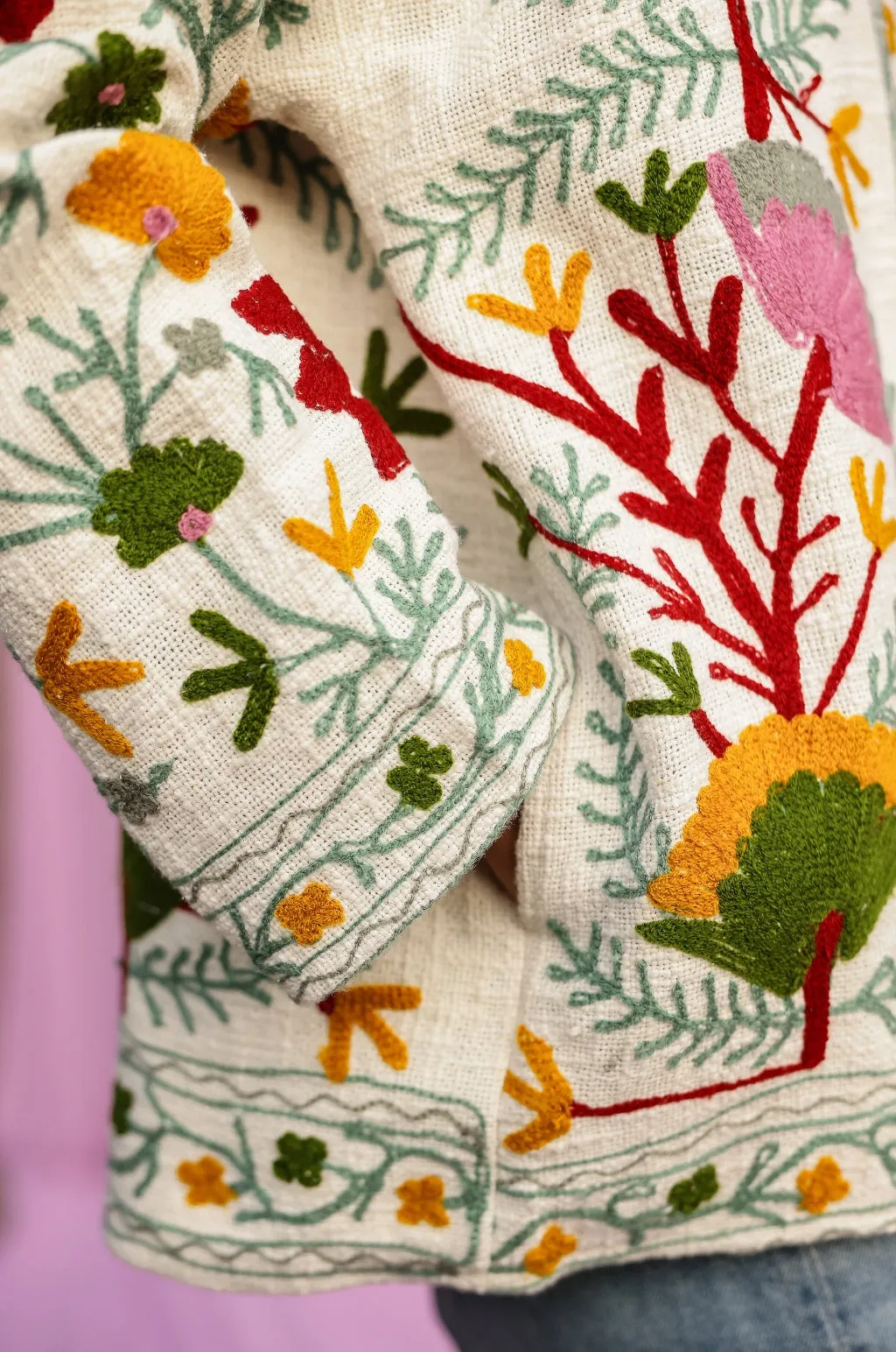 Sujani Art Summer Jacket  Green