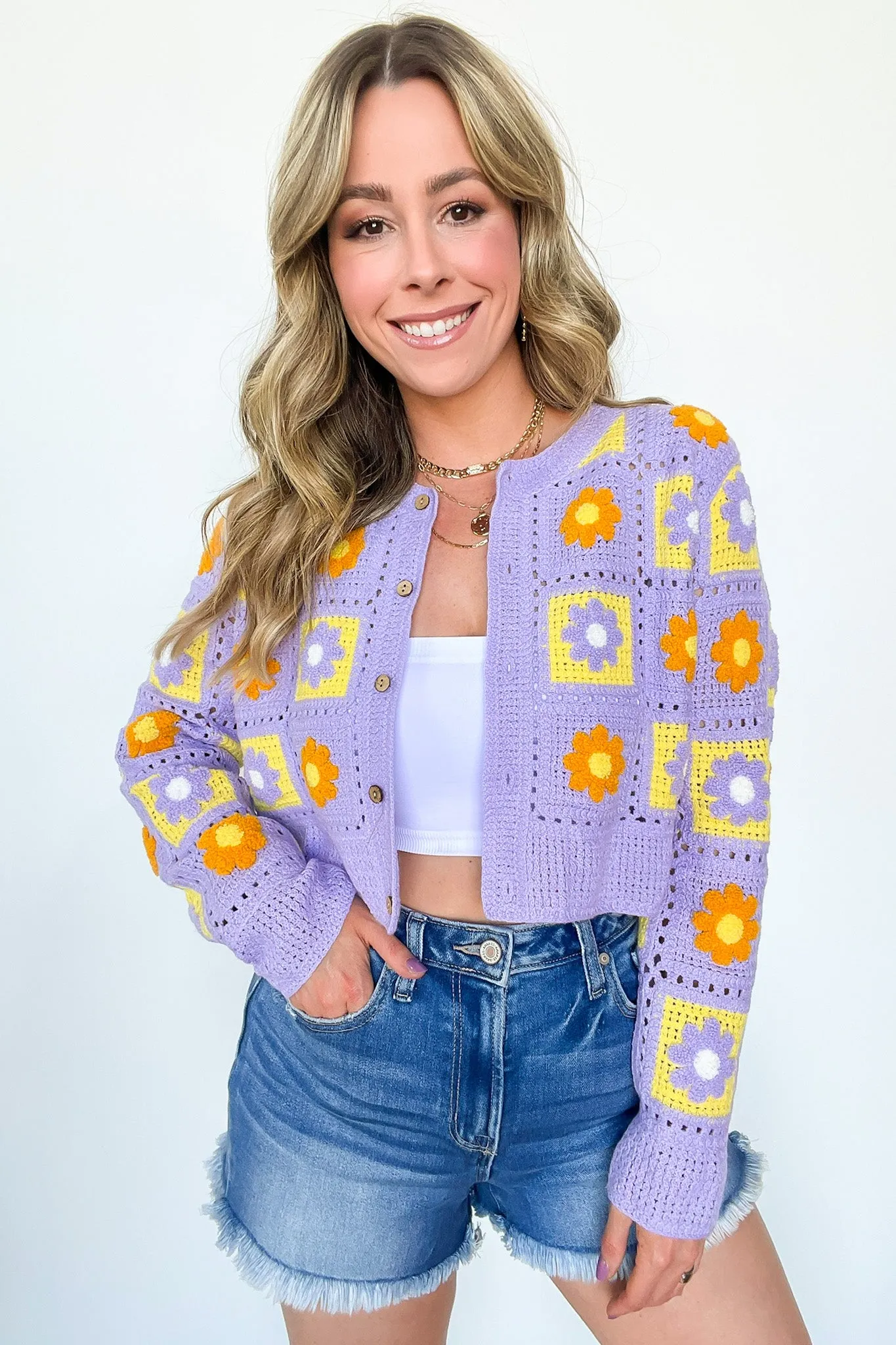 Sweetest Emotion Multi Color Crochet Knit Cardigan - FINAL SALE