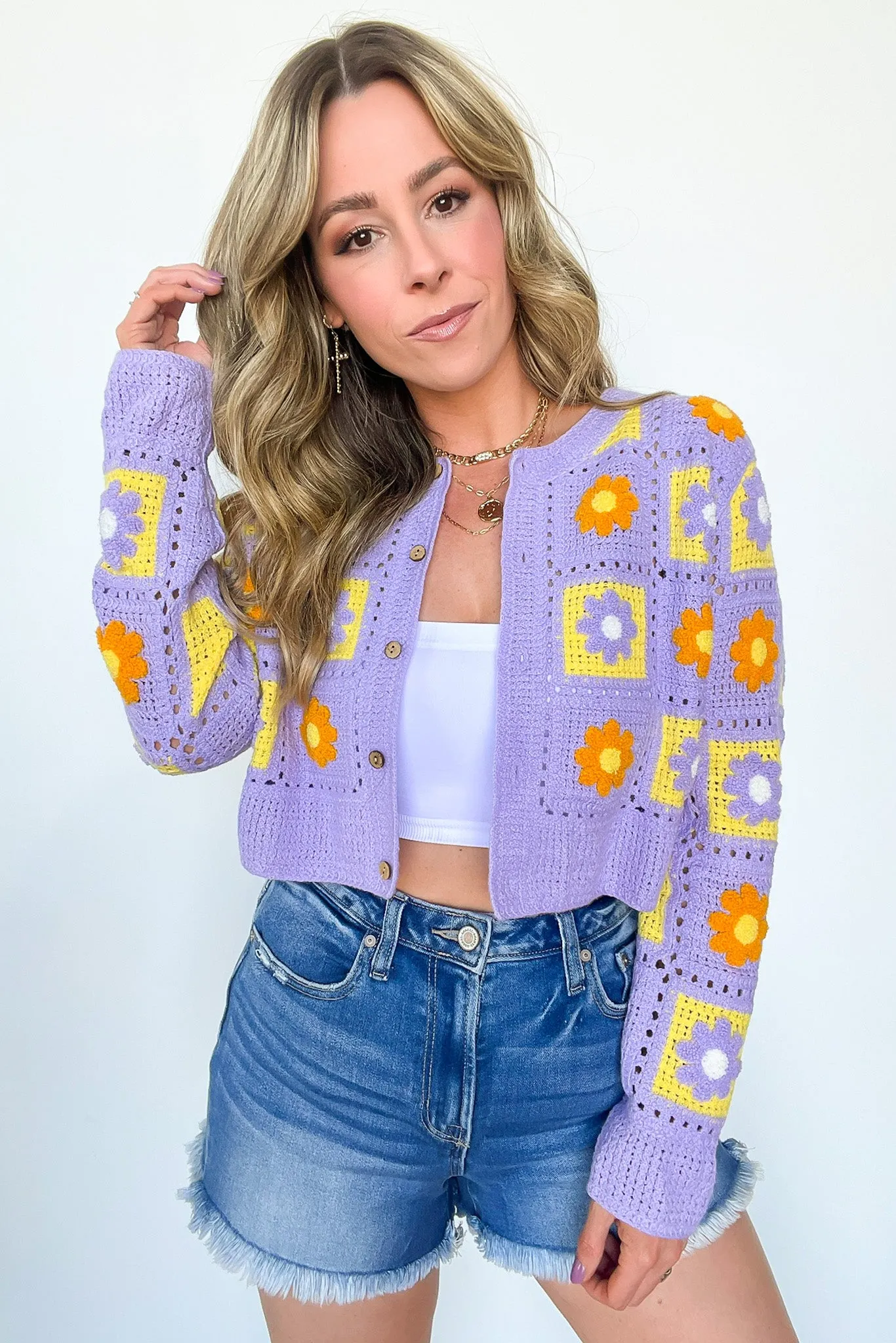 Sweetest Emotion Multi Color Crochet Knit Cardigan - FINAL SALE